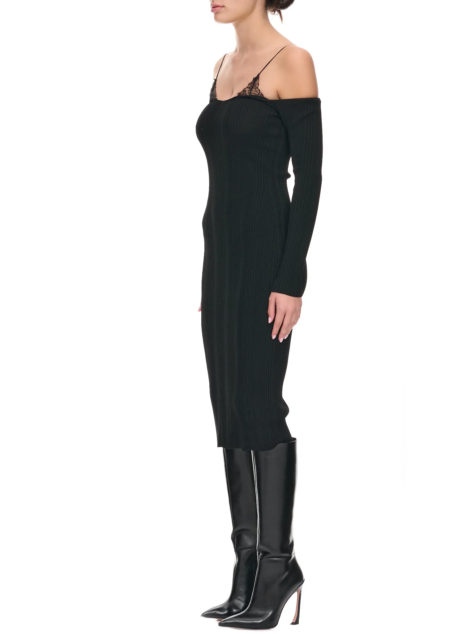 Knit Lace Dress (2A312A-N0990-BLACK) sold by lorenzo product image thumbnail 2