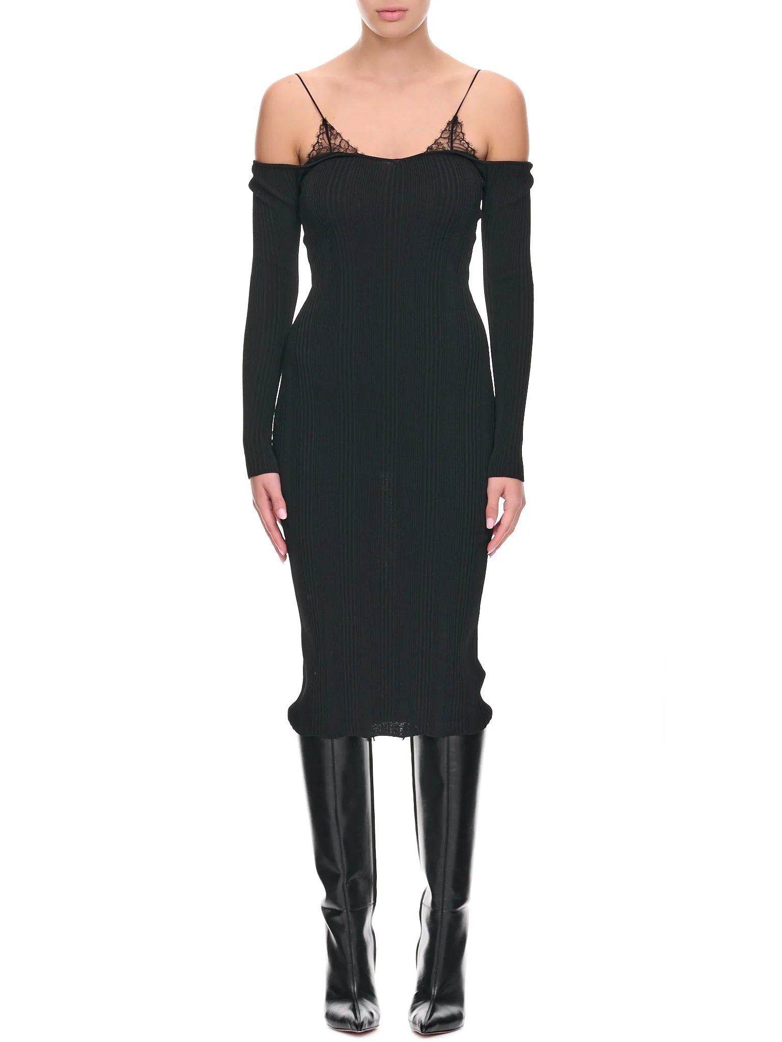 Knit Lace Dress (2A312A-N0990-BLACK) sold by lorenzo