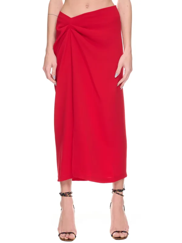 Ruched Skirt (SS23SK10-RED) sold by lorenzo