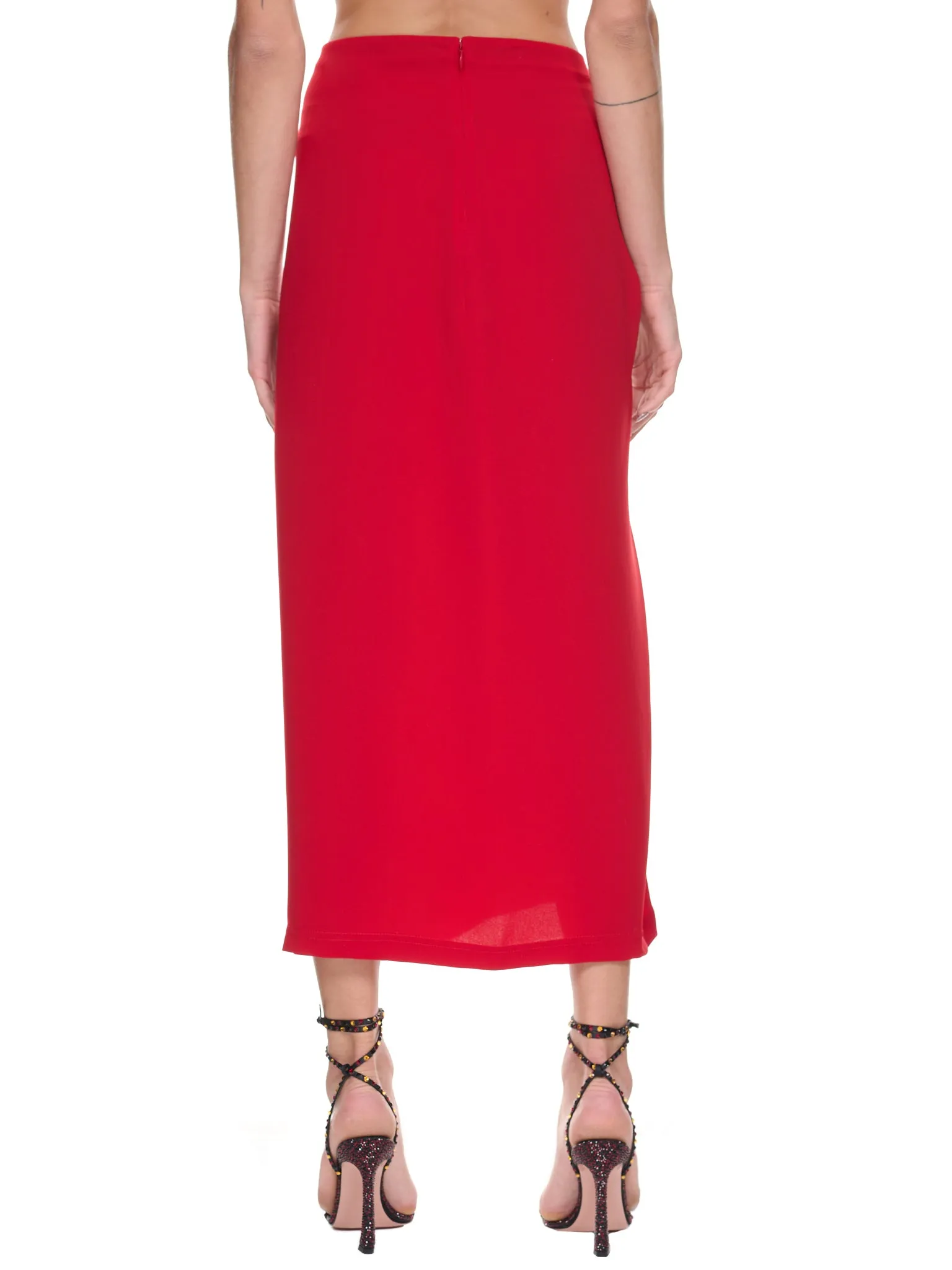 Ruched Skirt (SS23SK10-RED) sold by lorenzo product image thumbnail 3