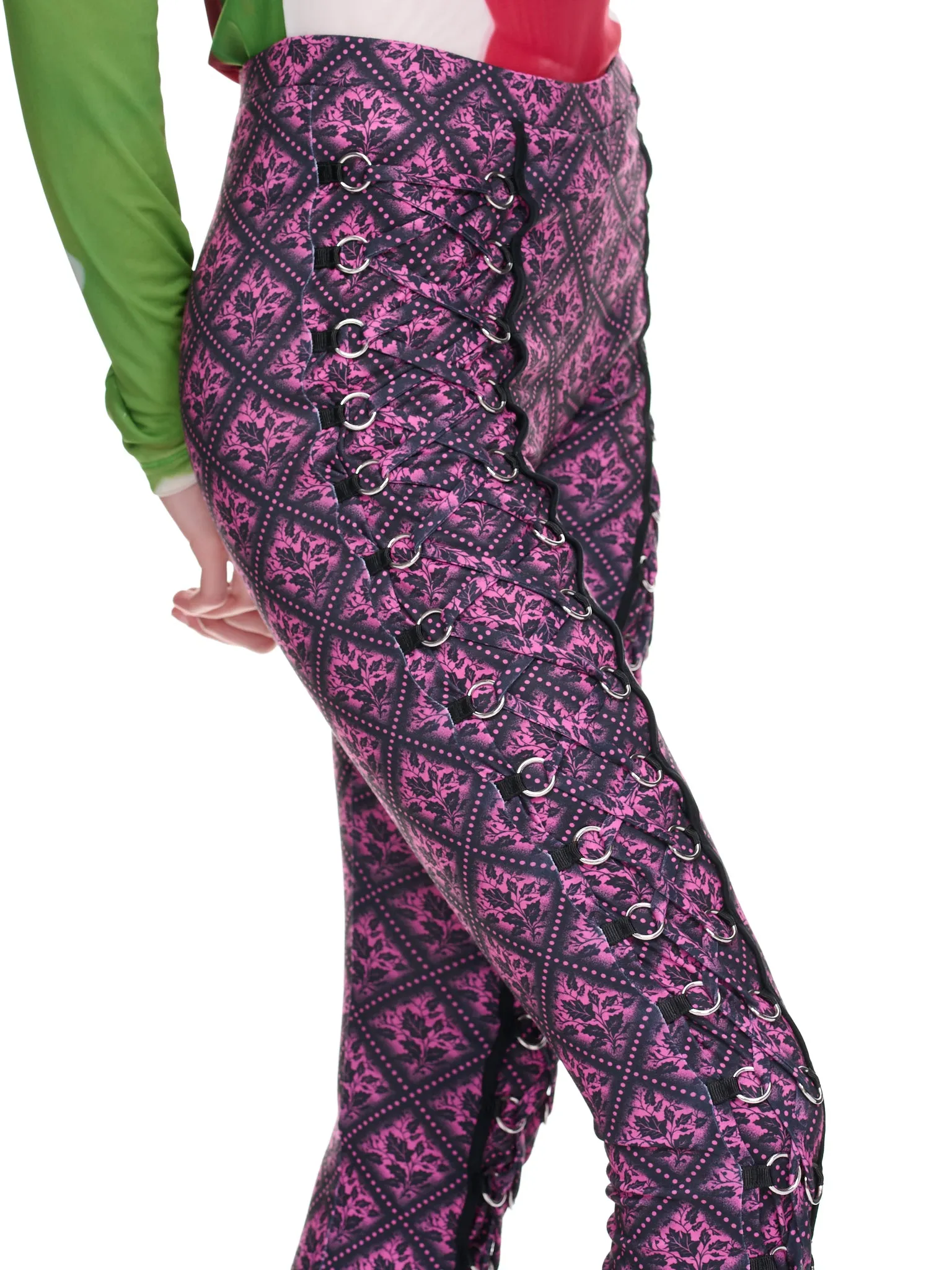 Gardenia Pants (5118-GARDENIA-WRAP-PINK-BLACK) sold by lorenzo product image thumbnail 5