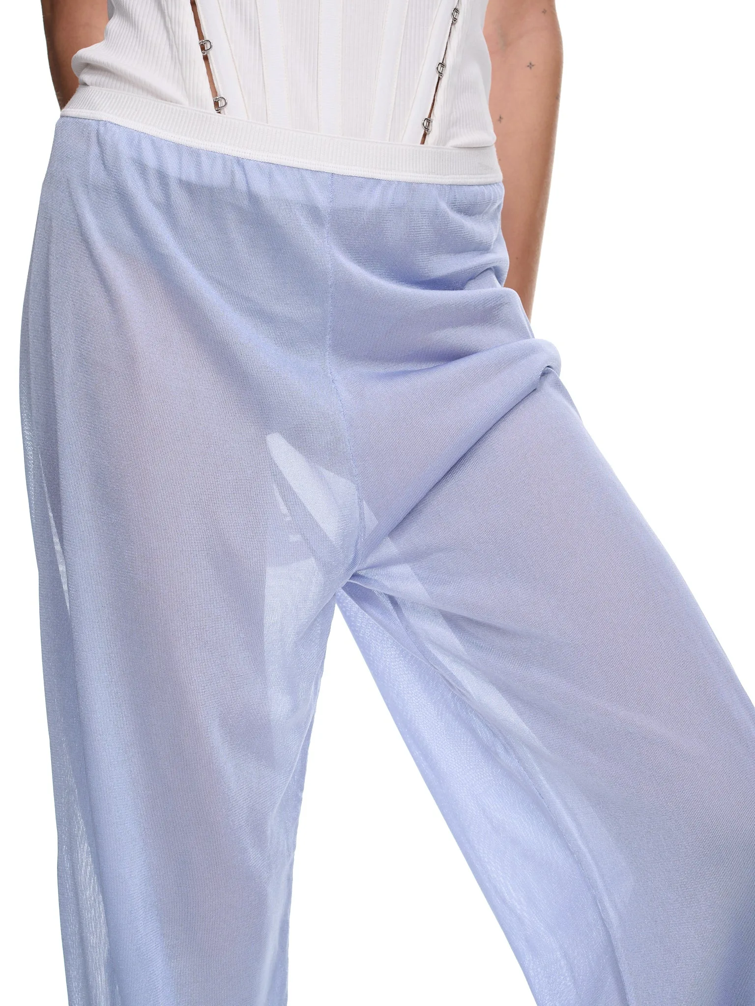 Metallic Knit Pants (S51KA0577-S18201-488-LIGHT-BLU) sold by lorenzo product image thumbnail 4