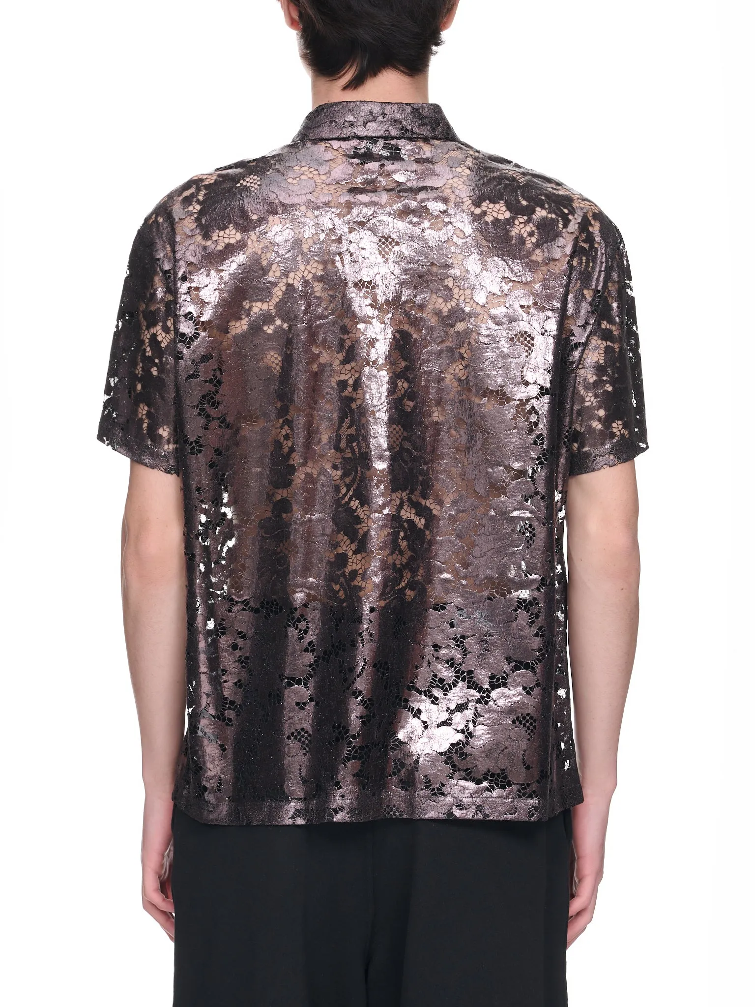 Metallic Lace Shirt (COPCH17014-CHOCOLATE) sold by lorenzo product image thumbnail 3