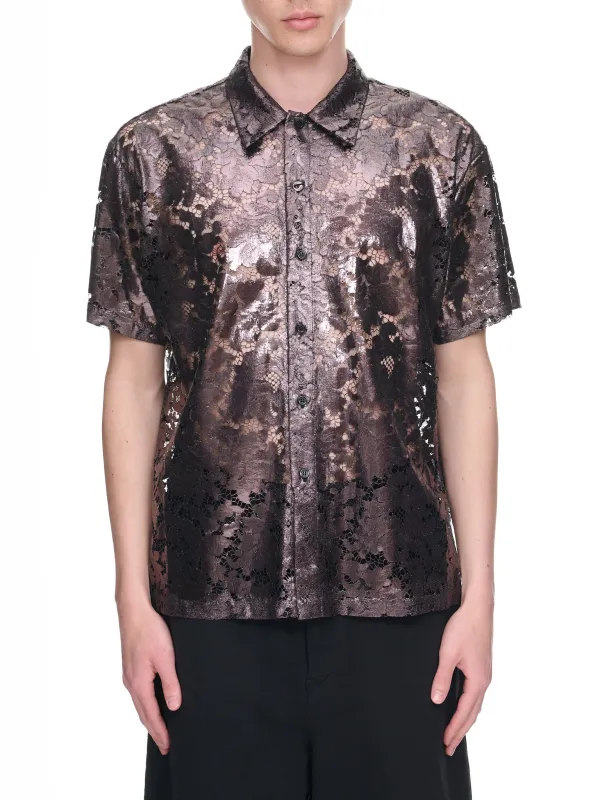 Metallic Lace Shirt (COPCH17014-CHOCOLATE) sold by lorenzo