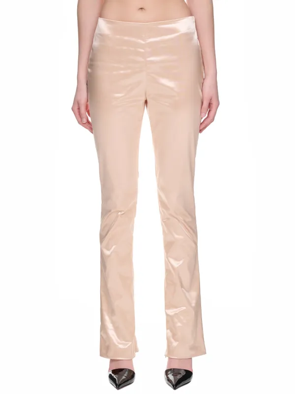 Satin Trousers (TROU000985-CHAMPAGNE-BEIGE) sold by lorenzo