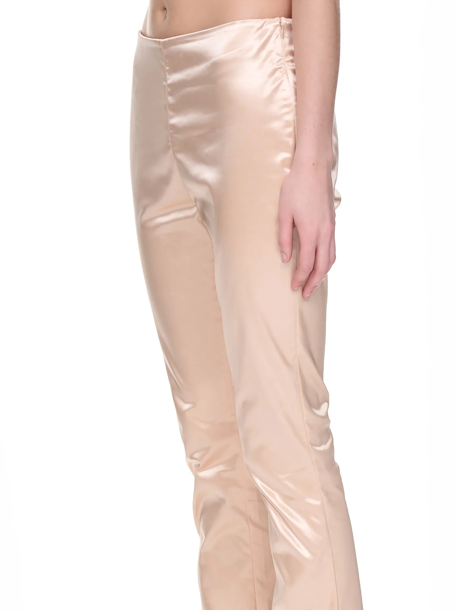 Satin Trousers (TROU000985-CHAMPAGNE-BEIGE) sold by lorenzo product image thumbnail 4