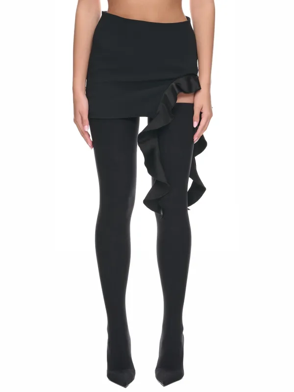 Ruffle Mini Skirt (RE23DK08S-BLACK) sold by lorenzo