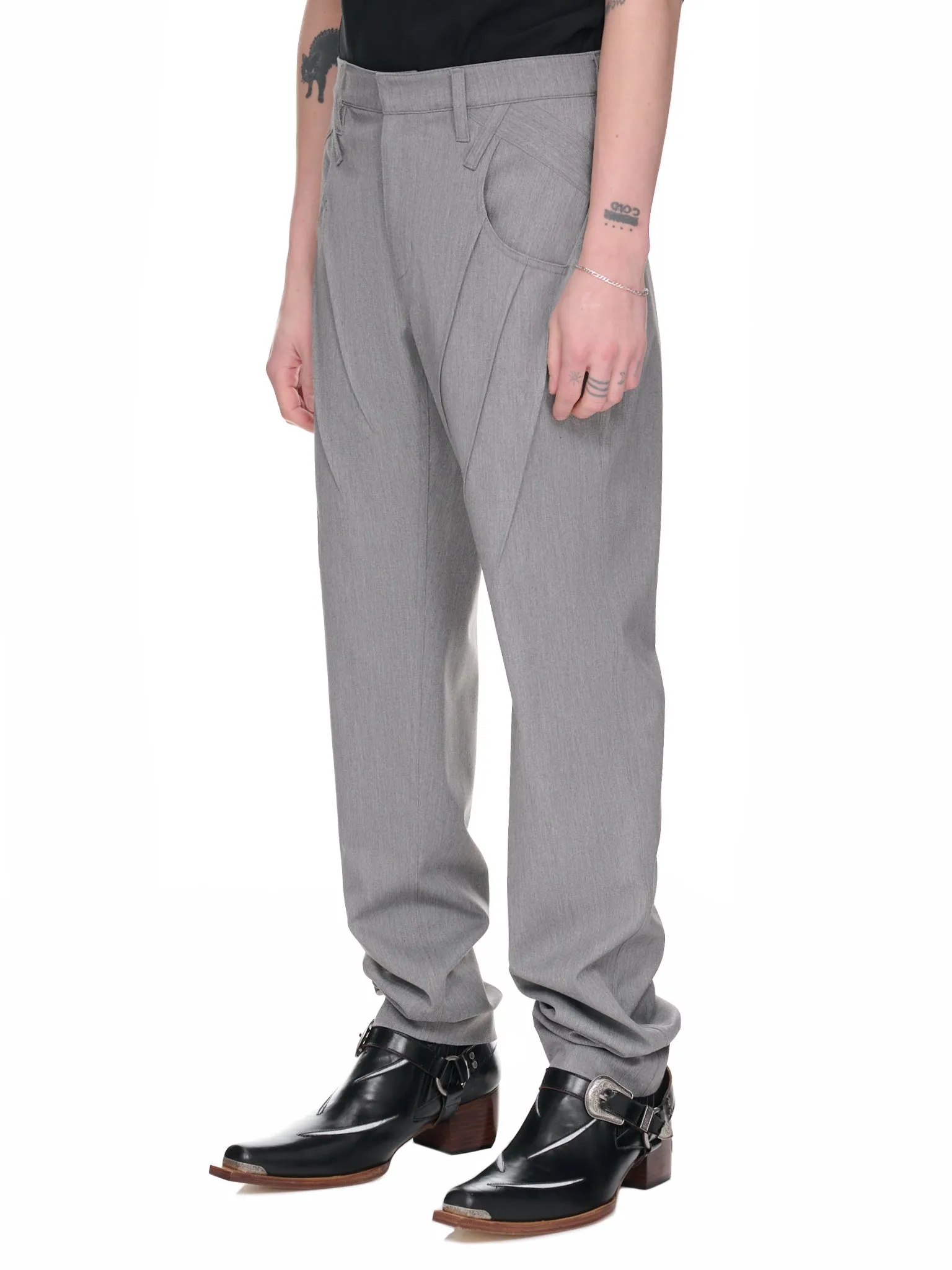 Pleated Wool Pants (JTK-T09-GREY sold by lorenzo product image thumbnail 2