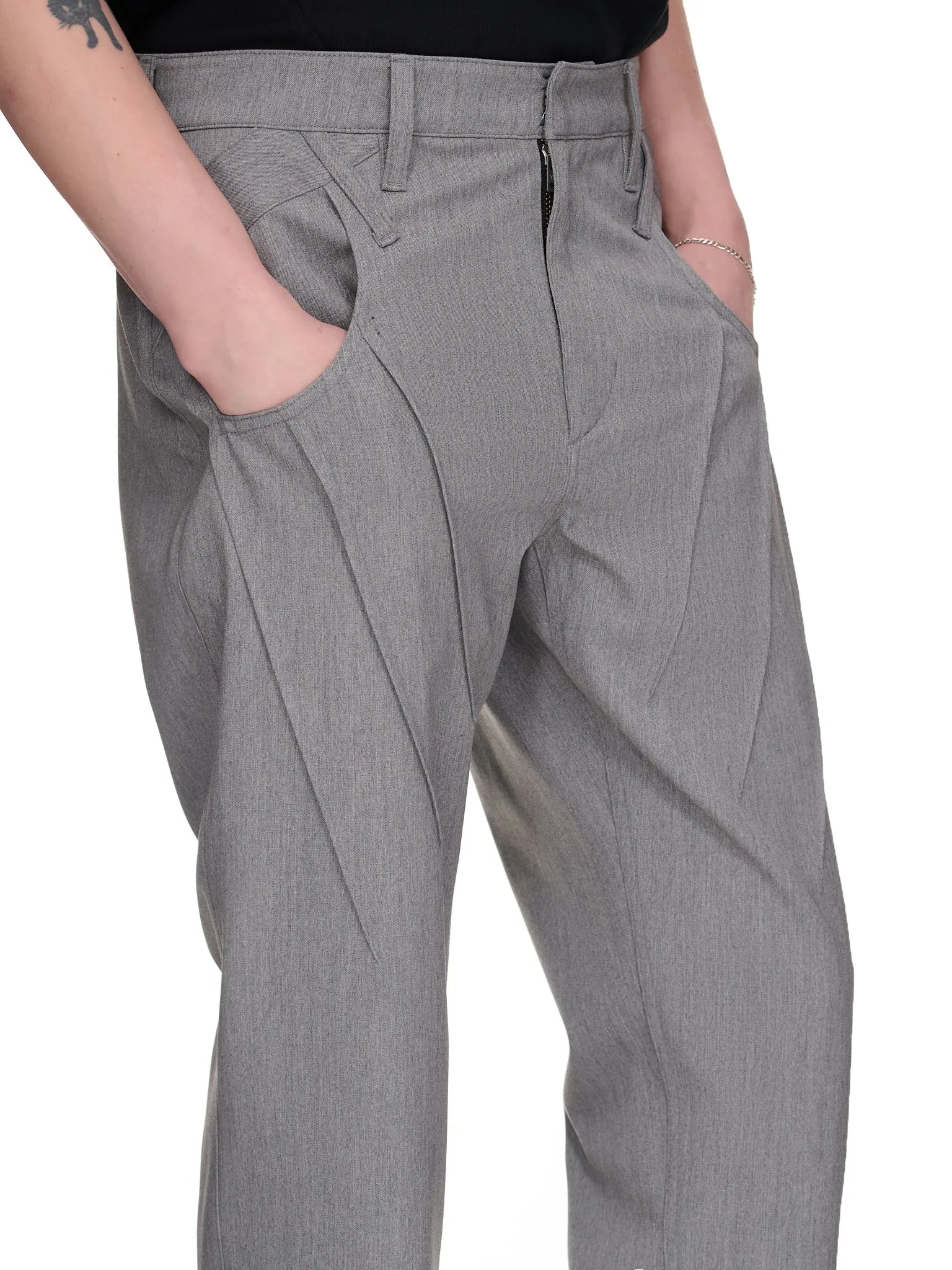 Pleated Wool Pants (JTK-T09-GREY sold by lorenzo product image thumbnail 4
