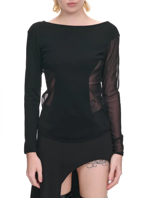 Figure Mesh Top (IM36JK701-15-BLACK) sold by lorenzo