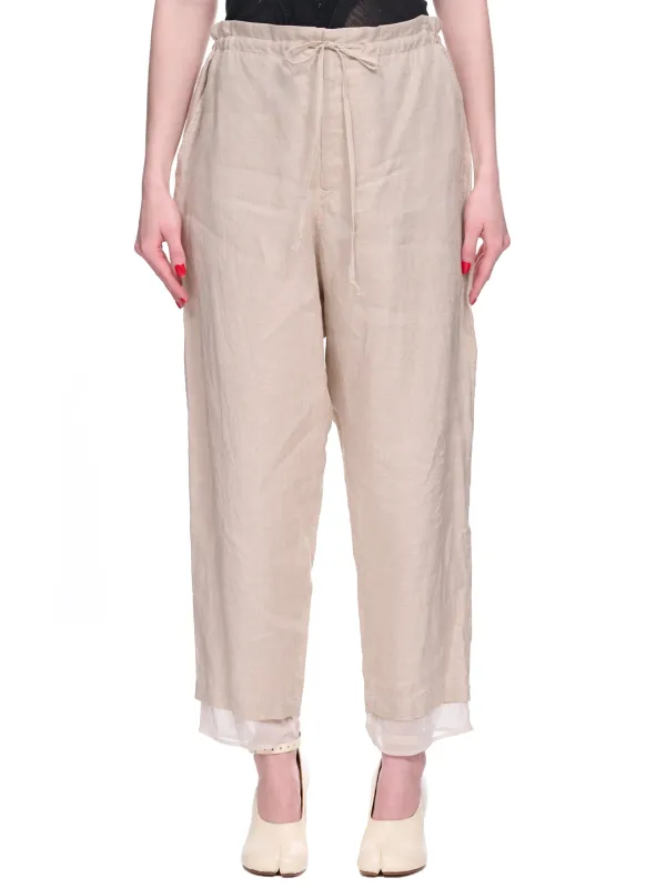 Layered Tulle Trousers (YI-P03-829-OFF-WHITE) sold by lorenzo