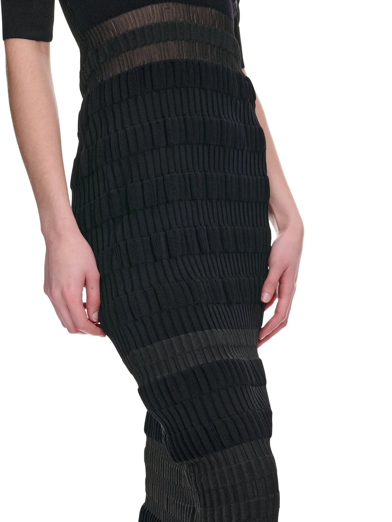 Stripe Knit Dress (FTC232-0701-BLACK) sold by lorenzo product image thumbnail 4