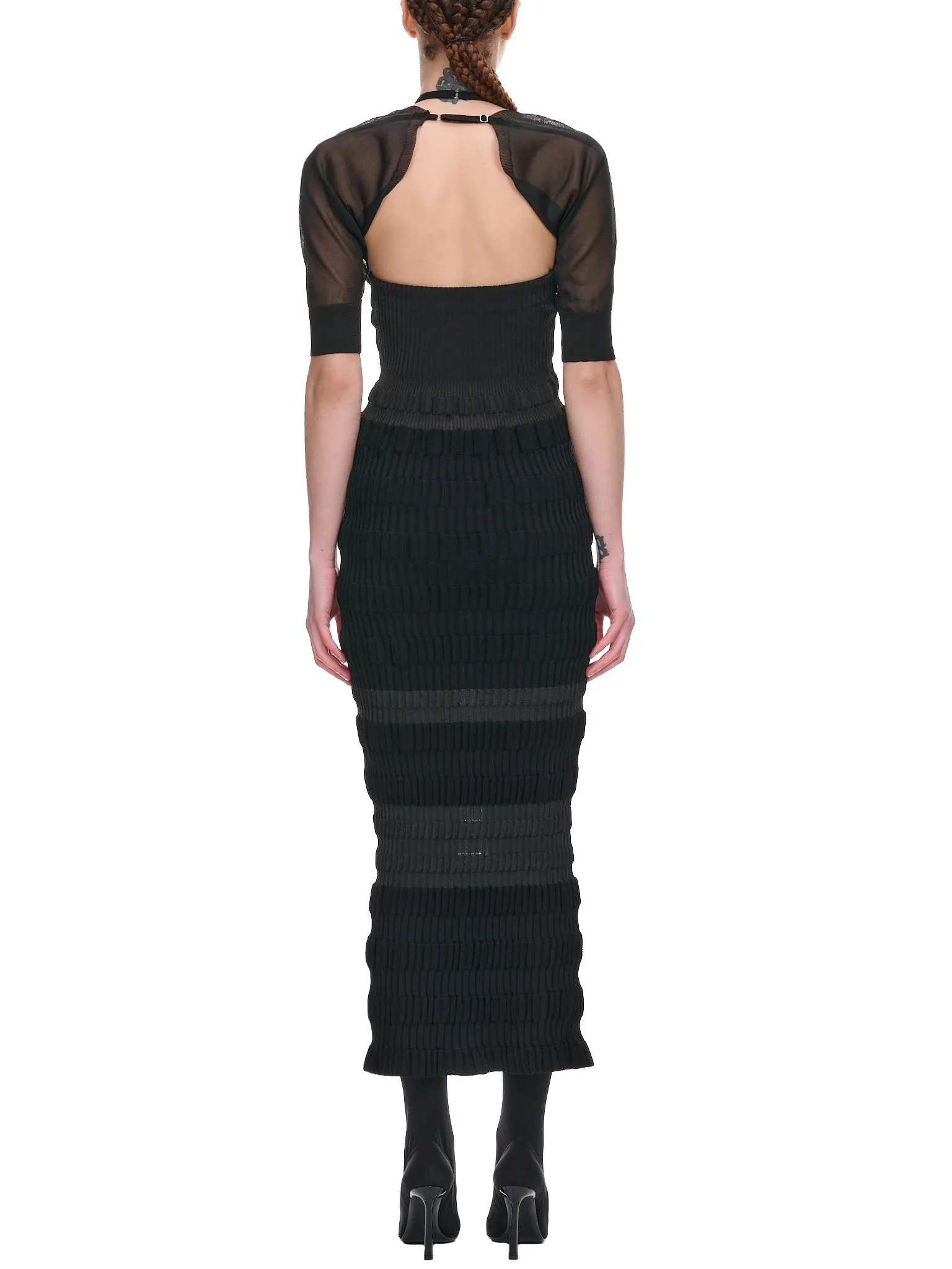 Stripe Knit Dress (FTC232-0701-BLACK) sold by lorenzo product image thumbnail 3