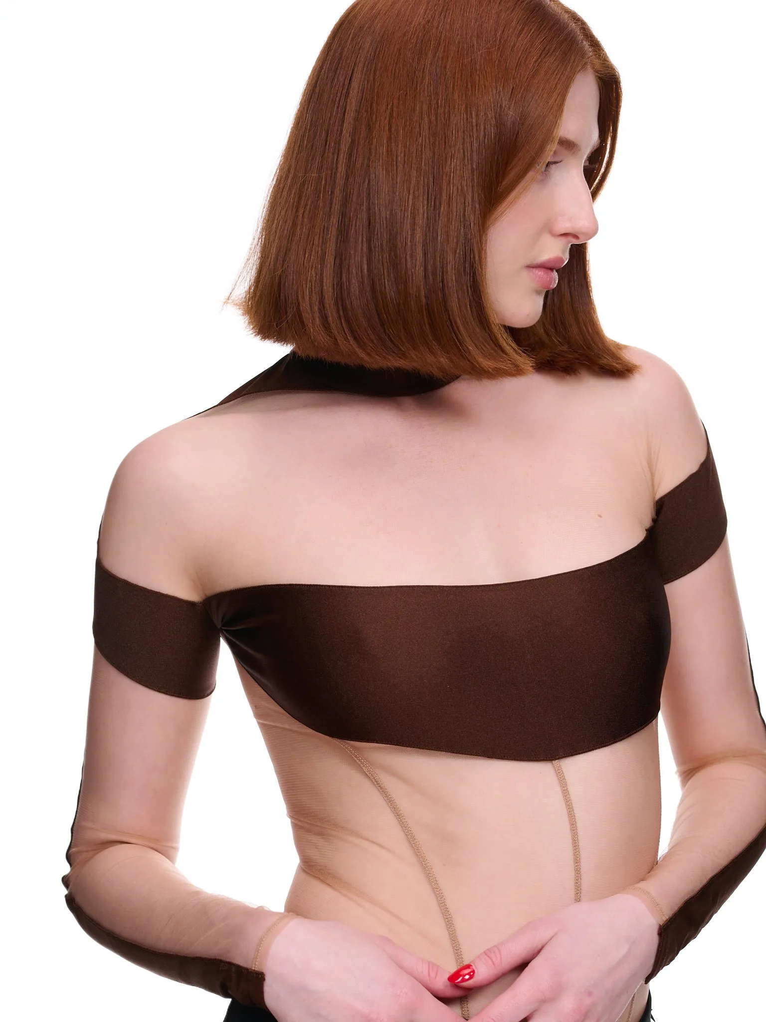 lllusion Bodysuit (1BO0148850-B7001-CHOCOLATE-NUD) sold by lorenzo product image thumbnail 4