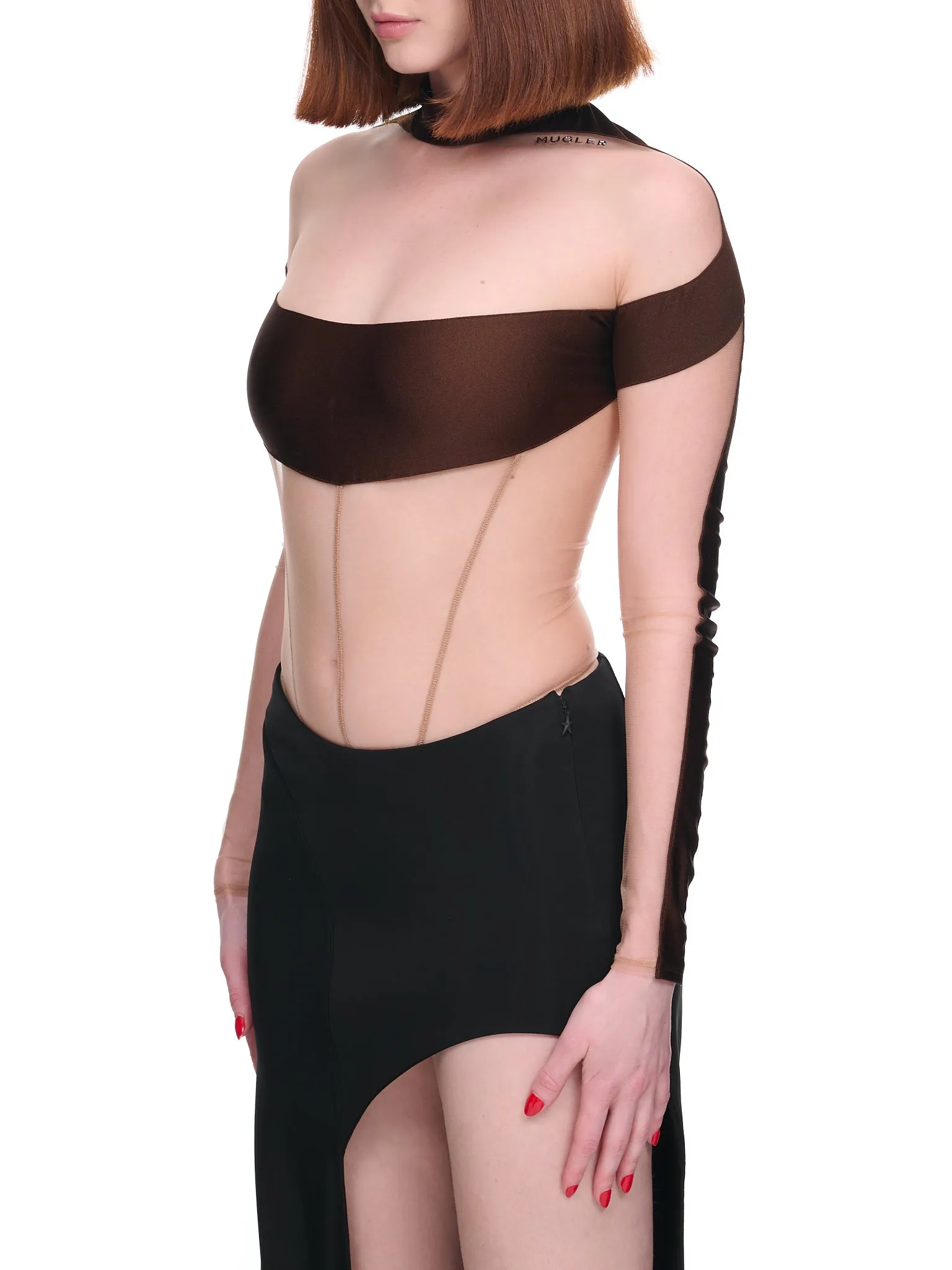 lllusion Bodysuit (1BO0148850-B7001-CHOCOLATE-NUD) sold by lorenzo product image thumbnail 2