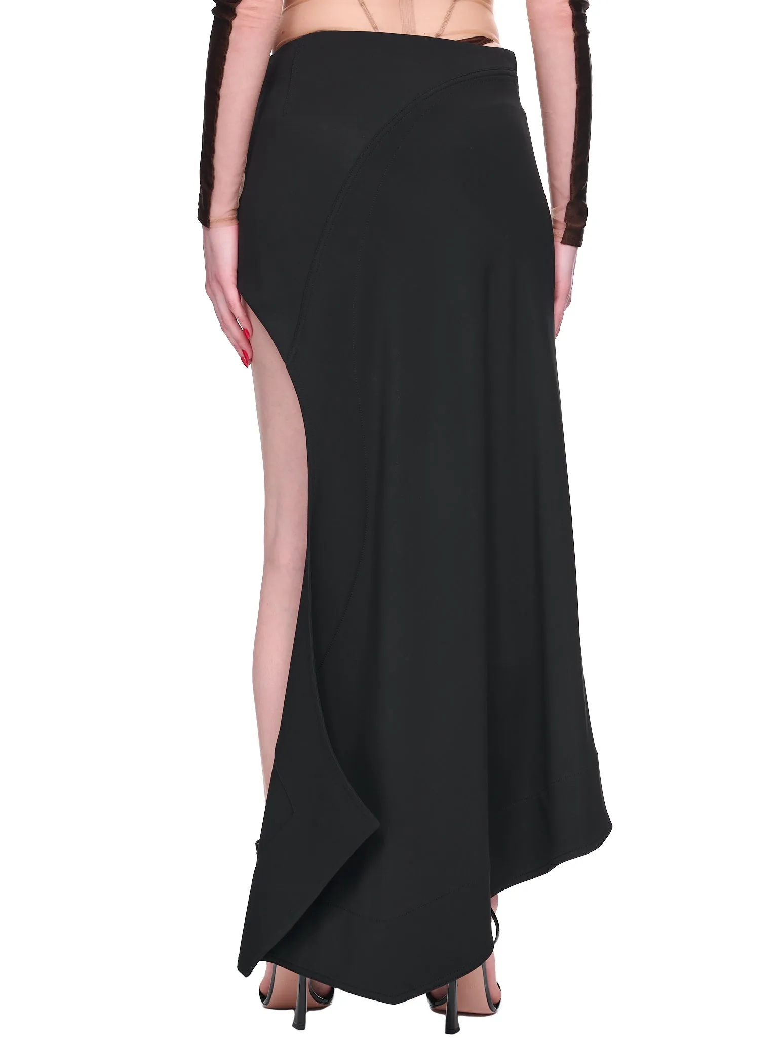 Asymmetric Fluid Skirt (1JU0501680-1999-BLACK) sold by lorenzo product image thumbnail 3