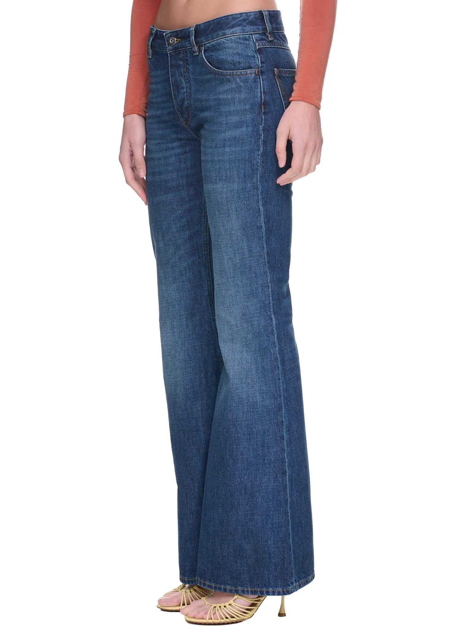 Flared Denim Pants (722517V2EN0-4715-MID-BLUE) sold by lorenzo product image thumbnail 2