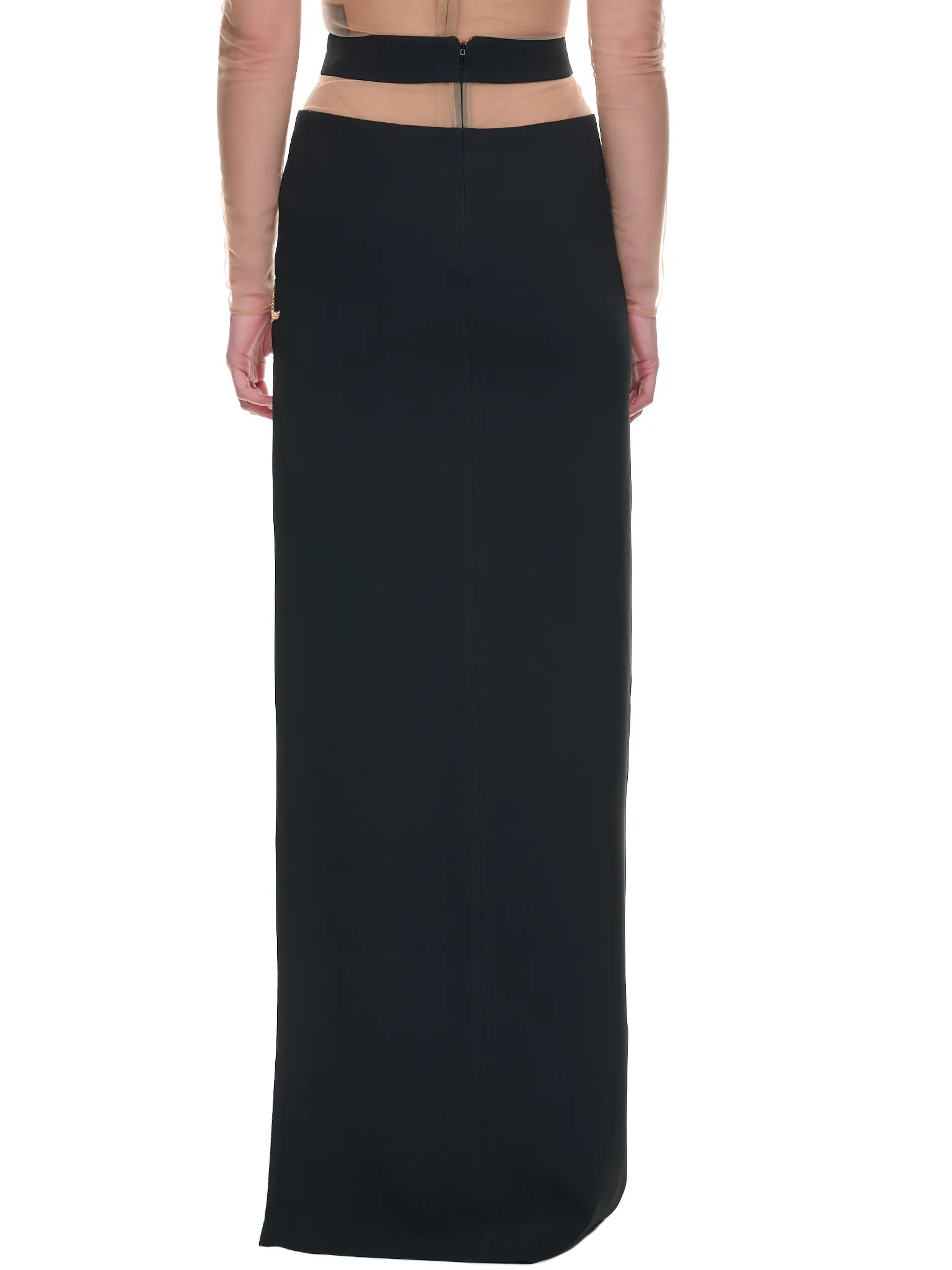 Crystal Flower Maxi Skirt (RE23DK04SL-BLACK-MULTI) sold by lorenzo product image thumbnail 3