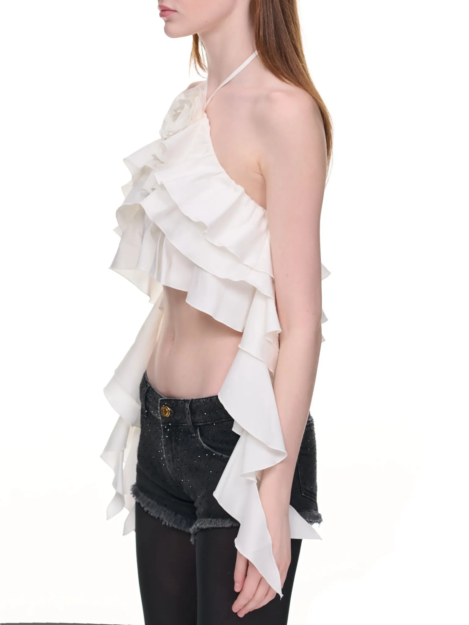 Rose Flounced Top (2C170A-N0103-BIANCO-NATURAL) sold by lorenzo product image thumbnail 2