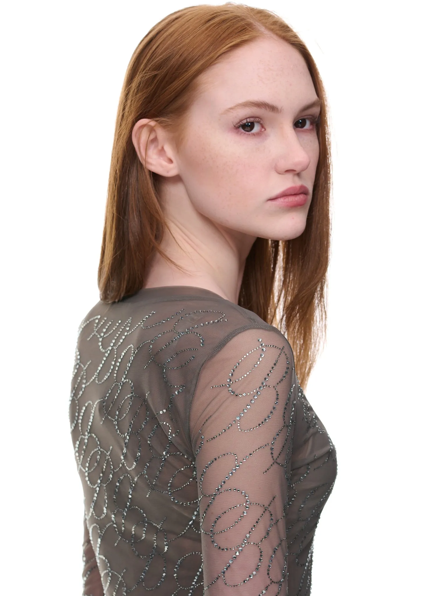 Rhinestone Logo Top (2C172A-N0567-KHAKI) sold by lorenzo product image thumbnail 5