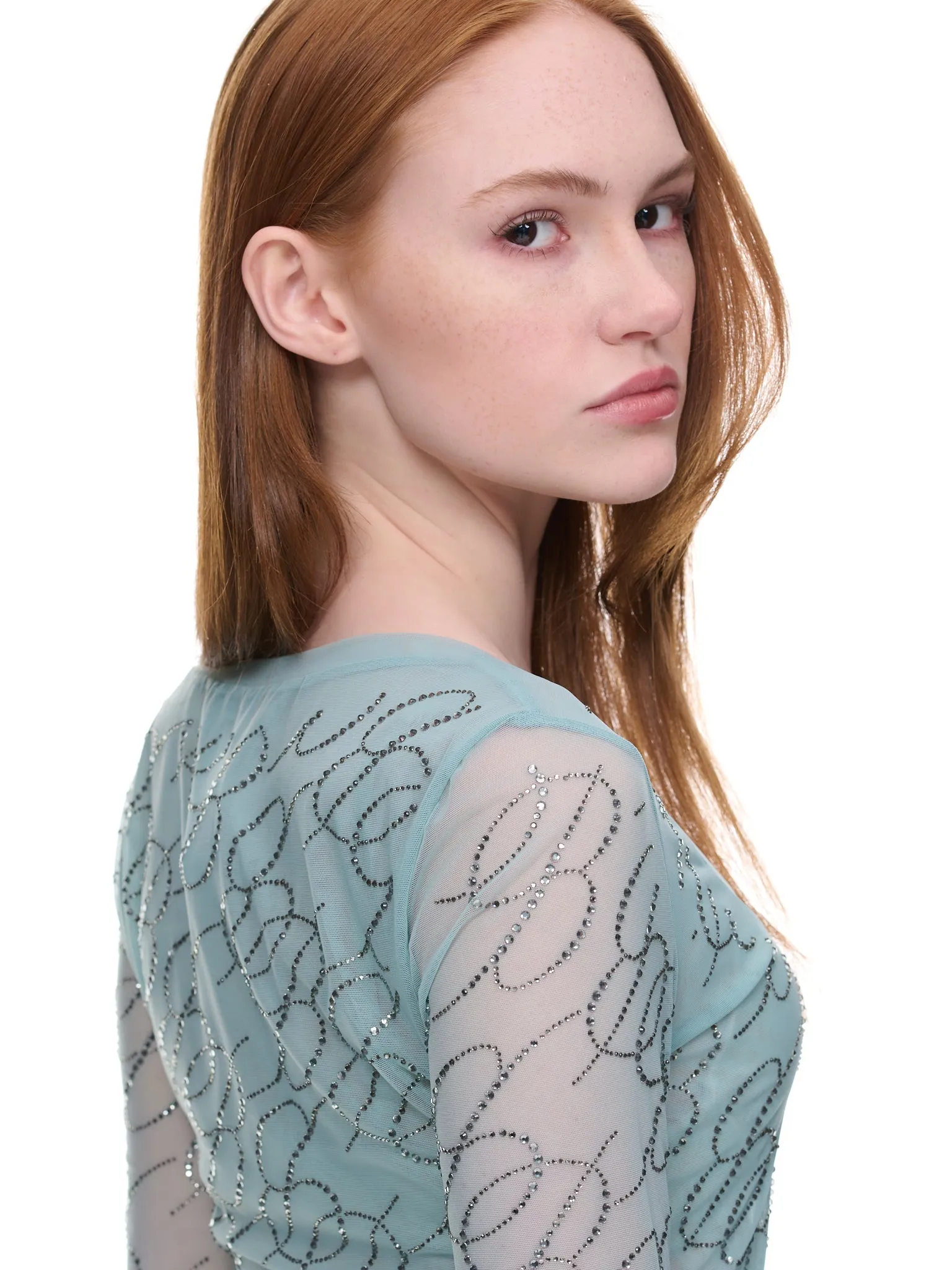 Rhinestone Logo Top (2C172A-N0482-TEAL) sold by lorenzo product image thumbnail 5