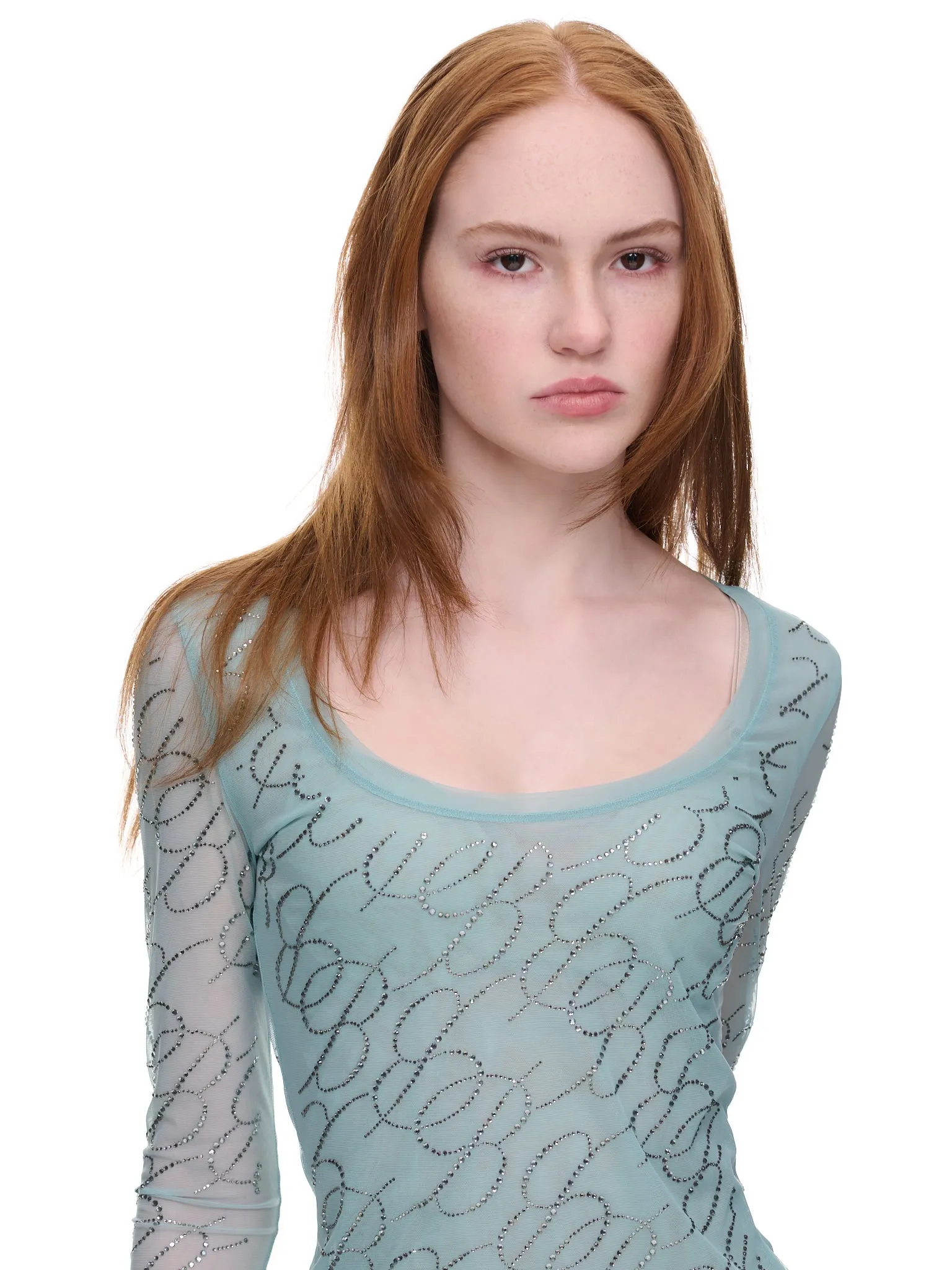 Rhinestone Logo Top (2C172A-N0482-TEAL) sold by lorenzo product image thumbnail 4
