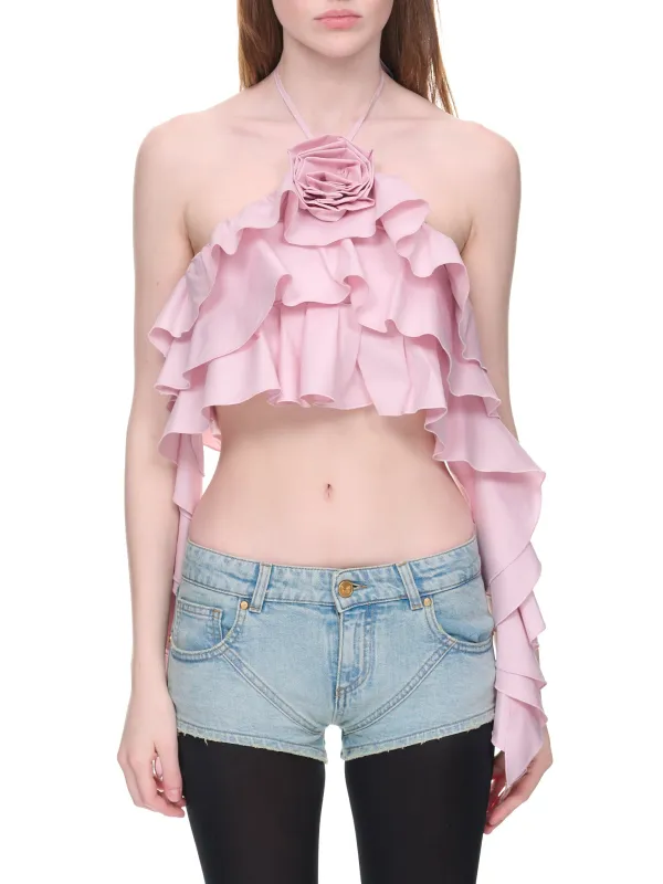 Rose Flounced Top (2C170A-N0124-ROSA) made by Blumarine