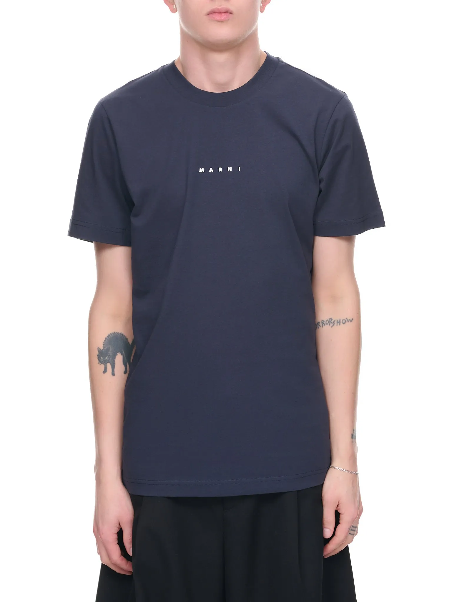 Bio-Cotton T-Shirt (HUMU0198PD-USCS87-BLUE-BLACK) sold by lorenzo