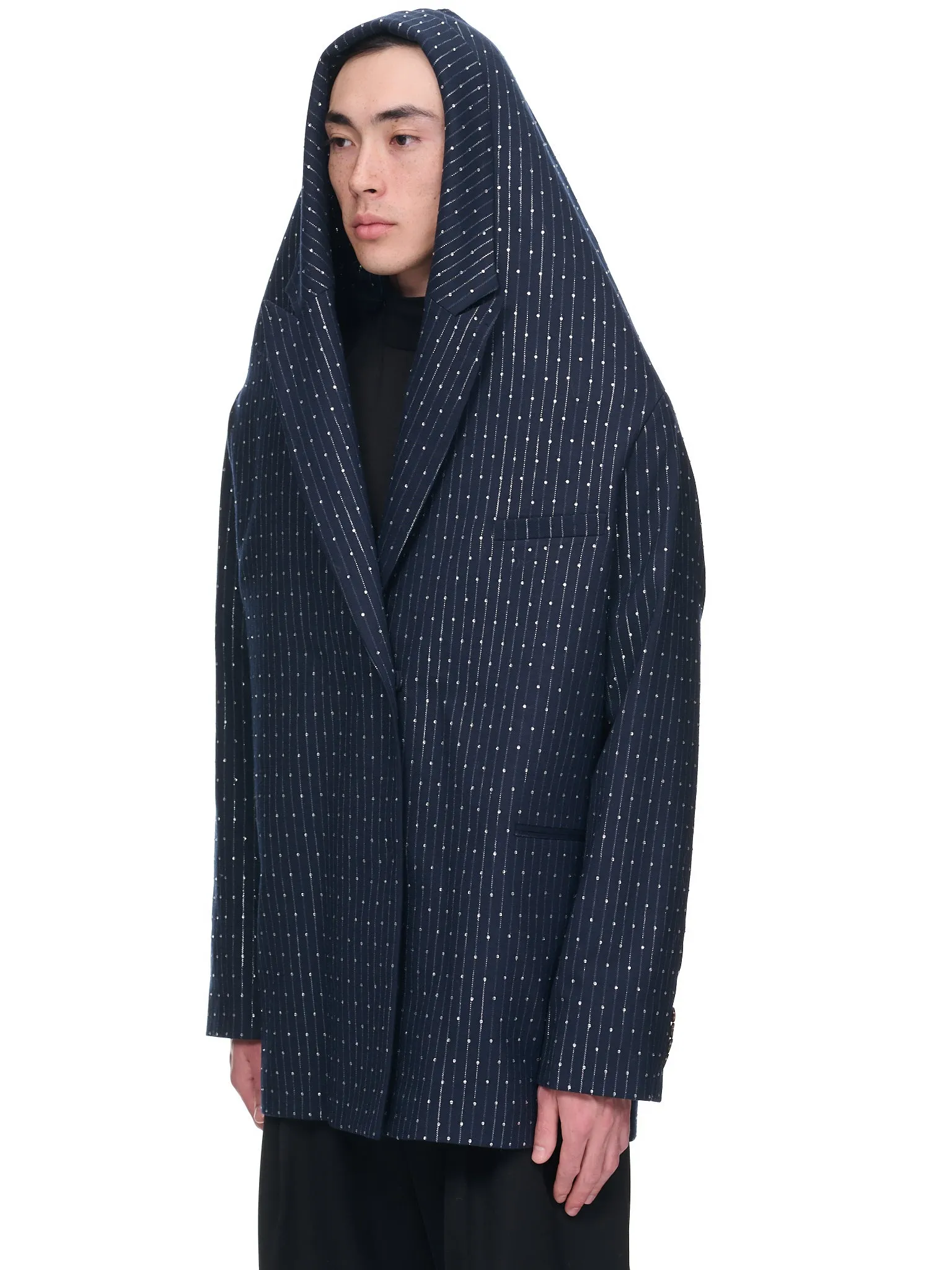 Crystal Hooded Jacket (COPV31112-NAVY-SILVER) sold by lorenzo product image thumbnail 2