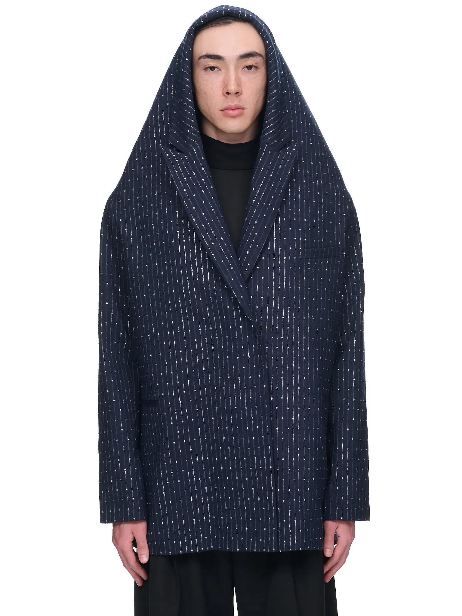 Crystal Hooded Jacket (COPV31112-NAVY-SILVER) sold by lorenzo