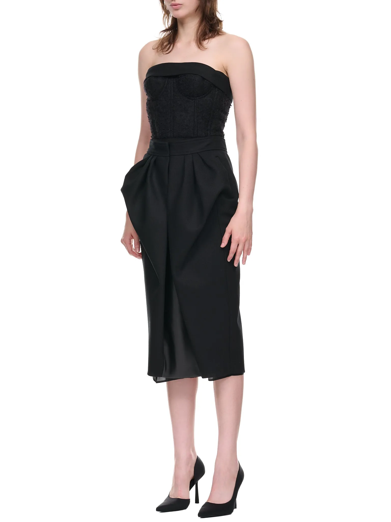 Herringbone Woven Dress (S51CU0323-S53221-BLACK) sold by lorenzo product image thumbnail 2