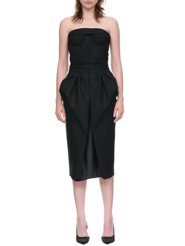 Herringbone Woven Dress (S51CU0323-S53221-BLACK) sold by lorenzo