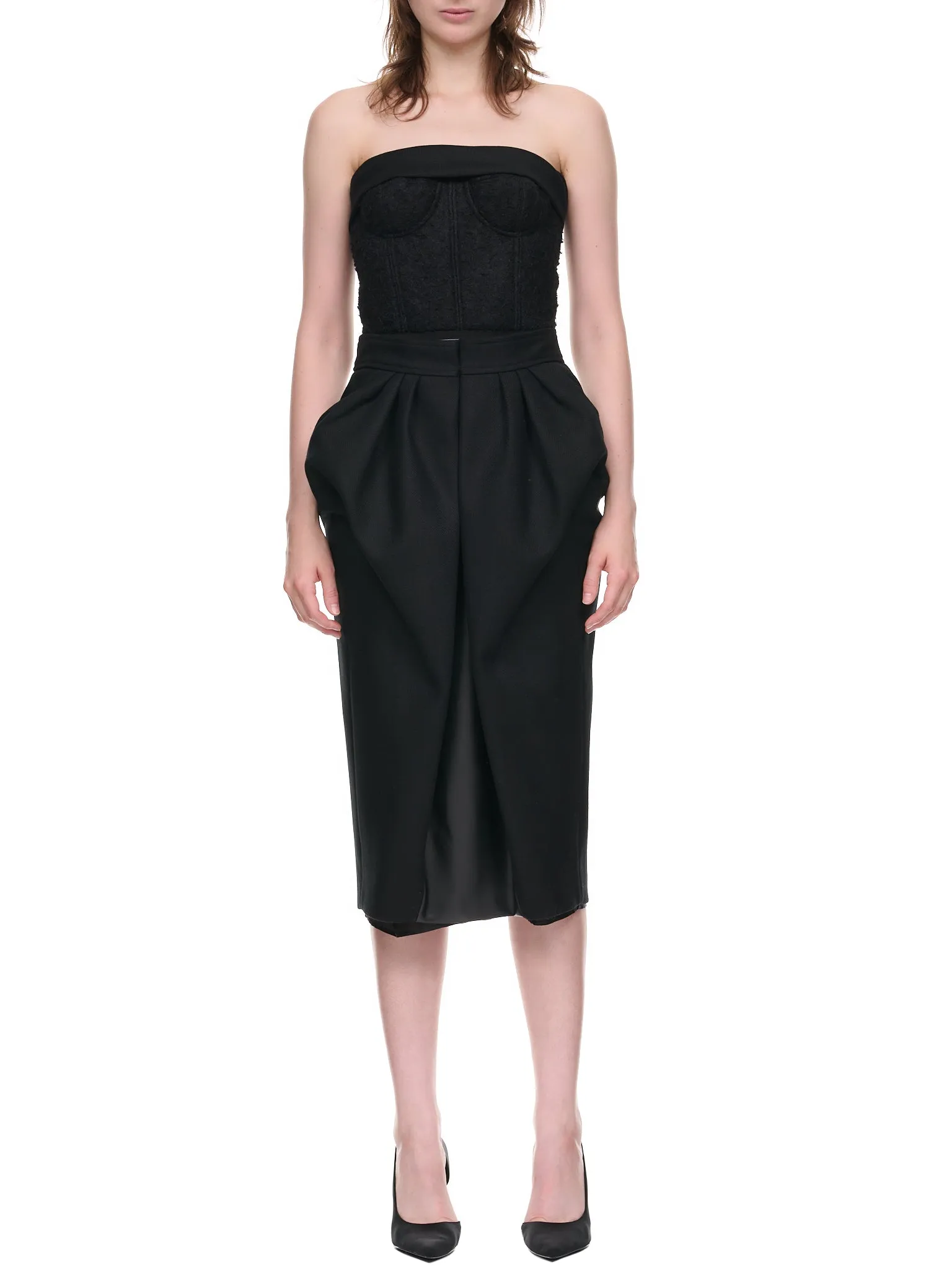 Herringbone Woven Dress (S51CU0323-S53221-BLACK) sold by lorenzo