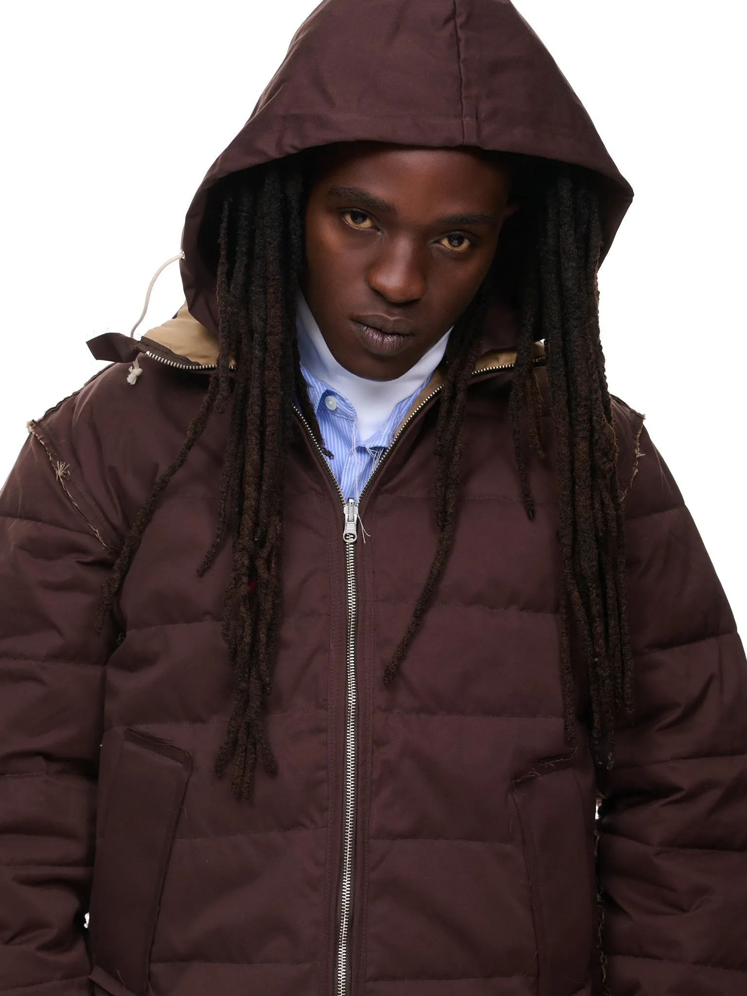 Puffer Jacket (14-10-08-01-BROWN-BEIGE) sold by lorenzo product image thumbnail 4