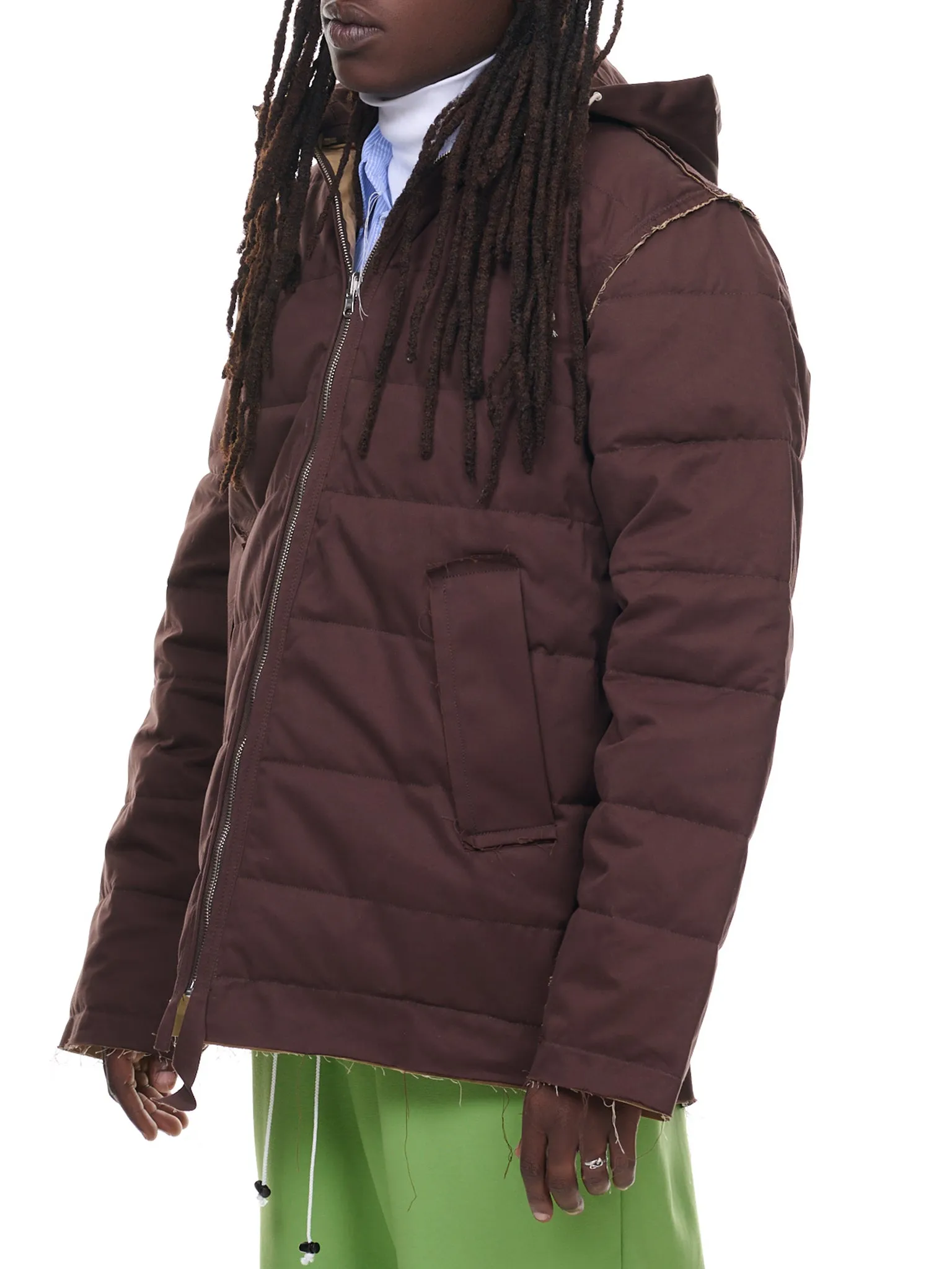 Puffer Jacket (14-10-08-01-BROWN-BEIGE) sold by lorenzo product image thumbnail 2