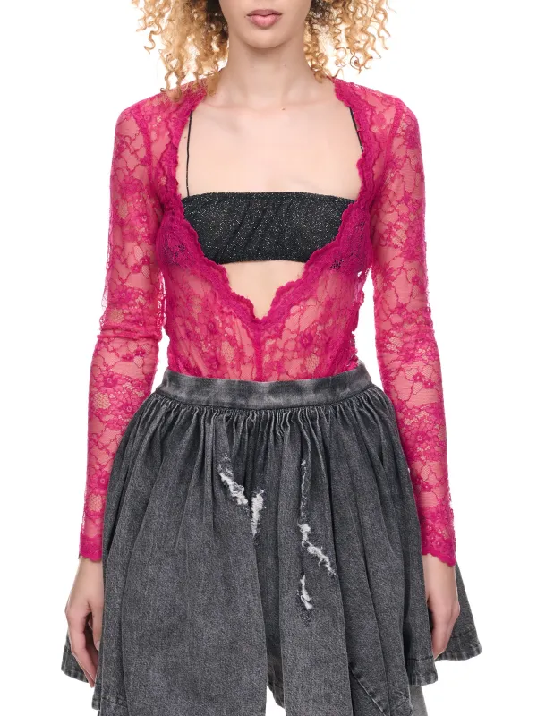 Lace Bodysuit (JUMP03-PINK) sold by lorenzo