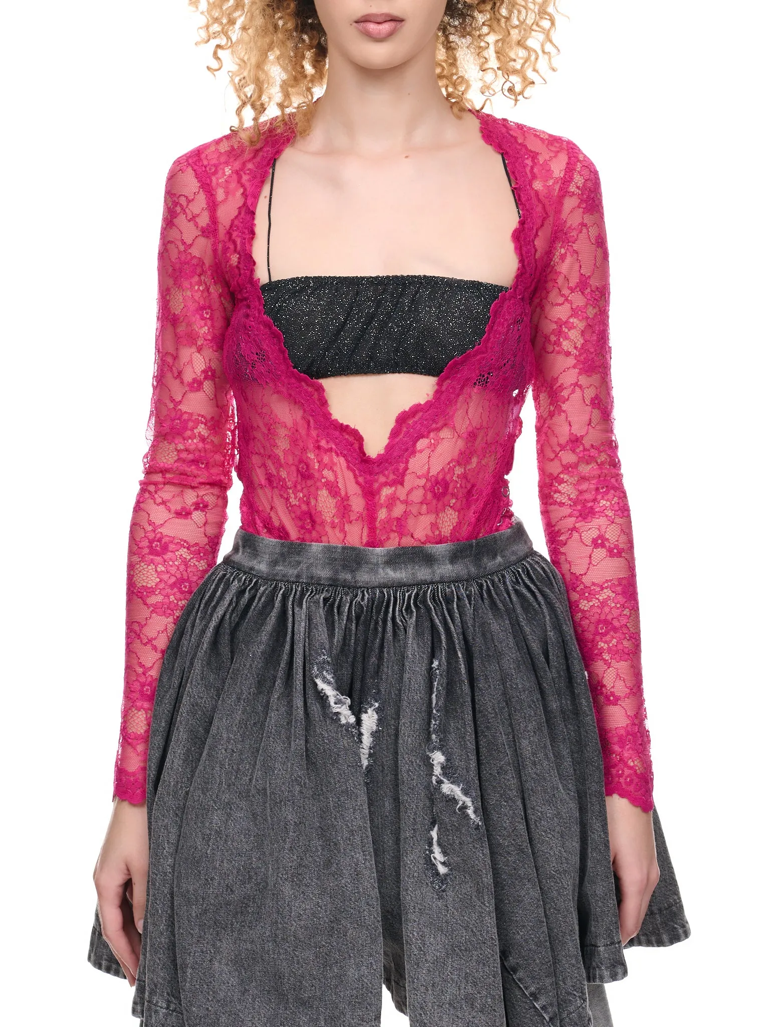 Lace Bodysuit (JUMP03-PINK) sold by lorenzo