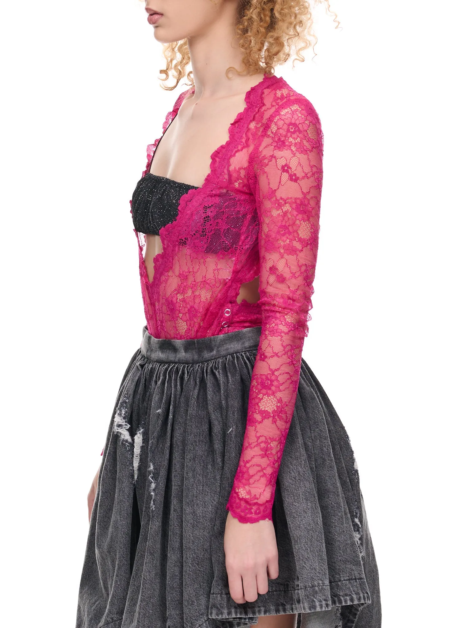 Lace Bodysuit (JUMP03-PINK) sold by lorenzo product image thumbnail 2