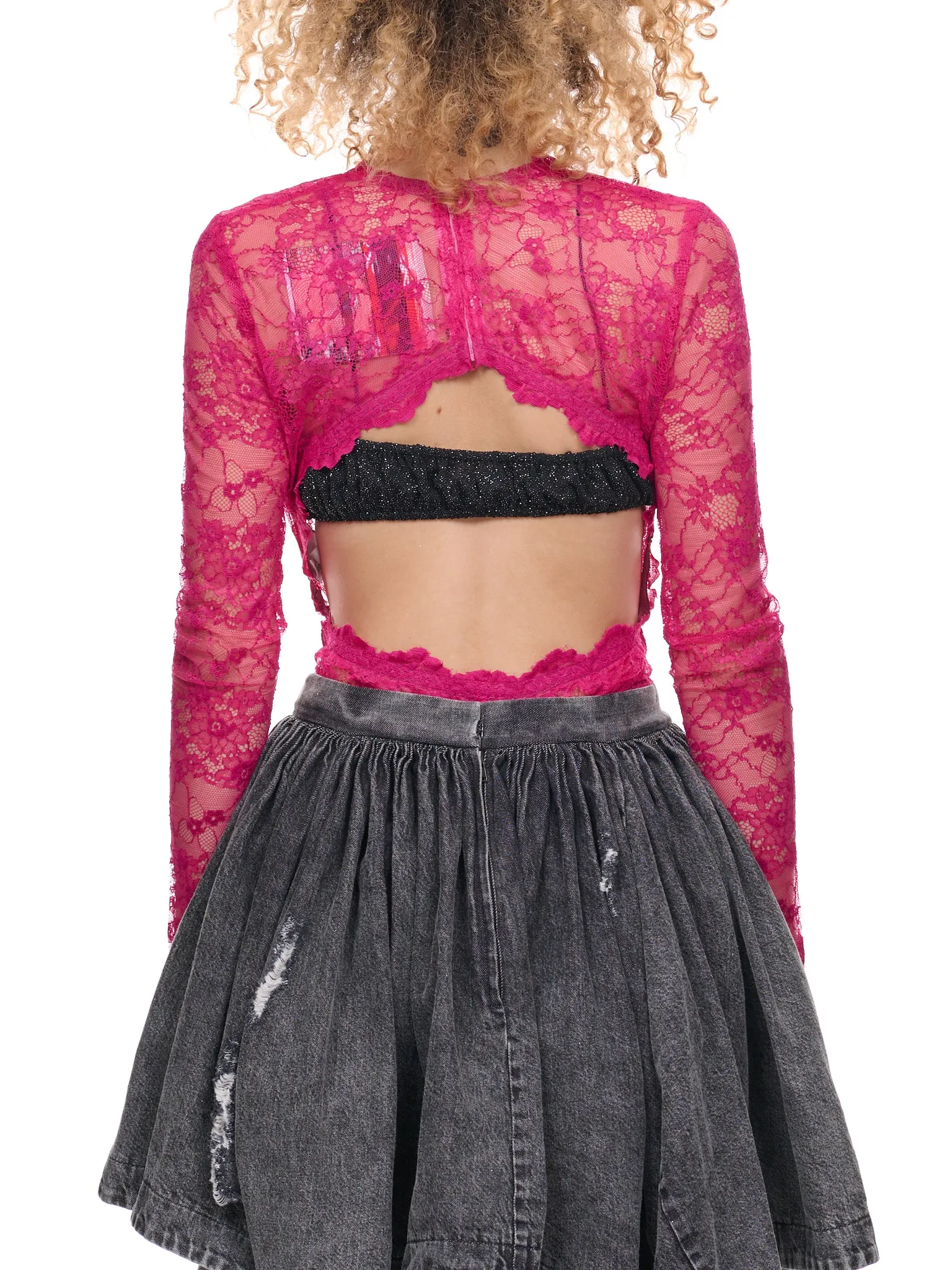 Lace Bodysuit (JUMP03-PINK) sold by lorenzo product image thumbnail 3