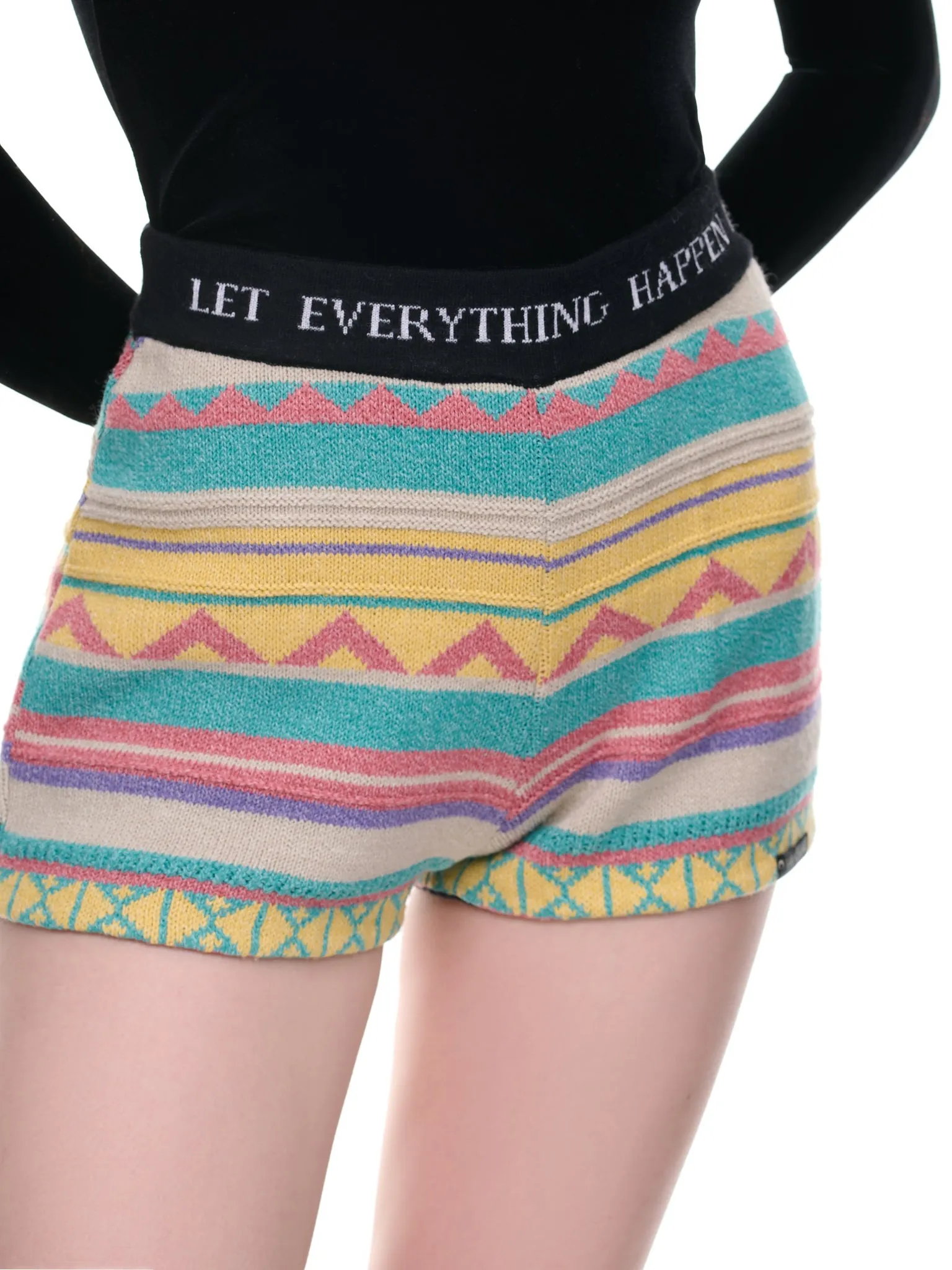 Knit Melange Mini Shorts (SH012WU-OTHWO0003-MULTI) sold by lorenzo product image thumbnail 4