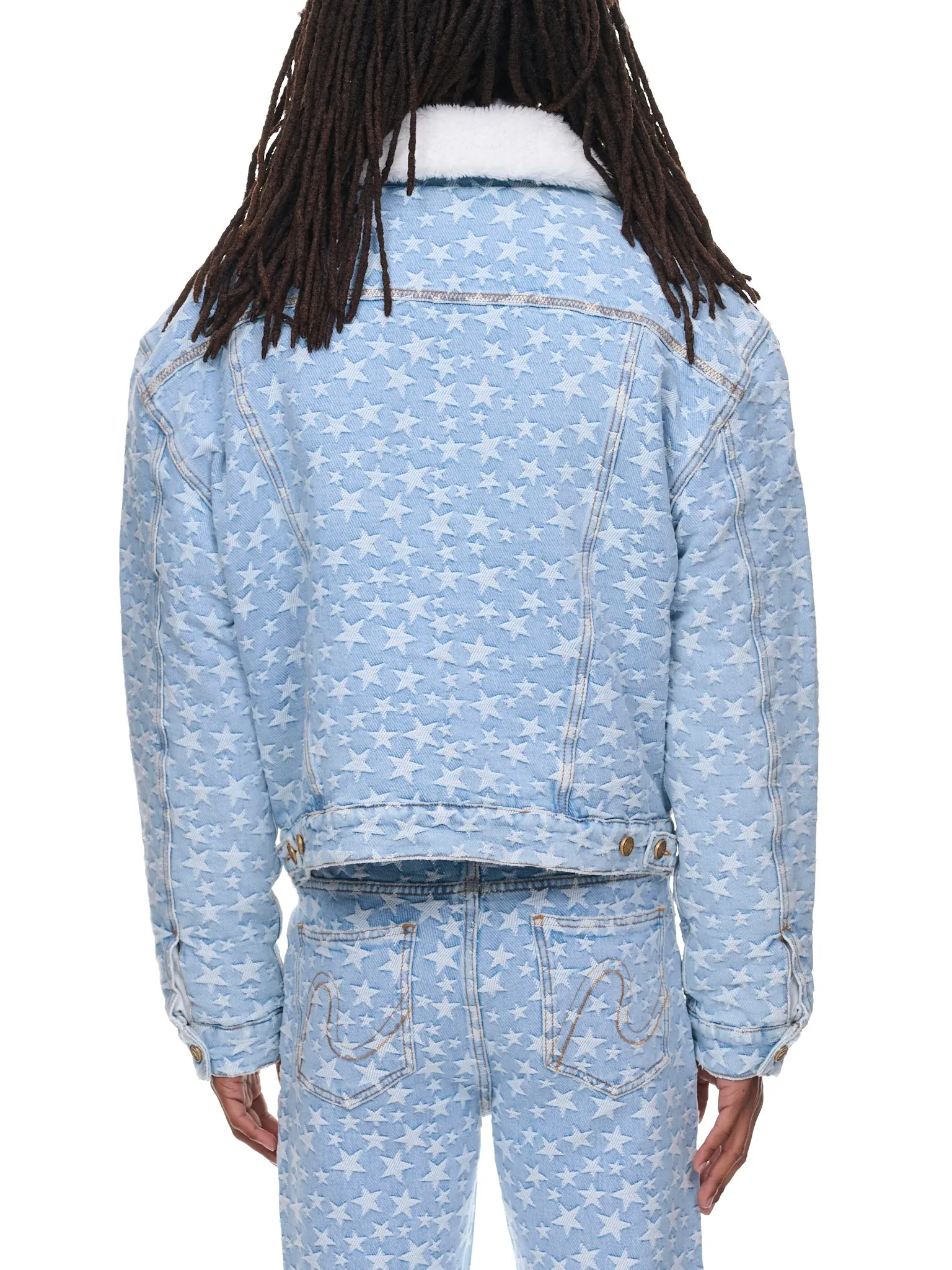 Star Jacquard Denim Jacket (ERL05J023-BLUE) sold by lorenzo product image thumbnail 3