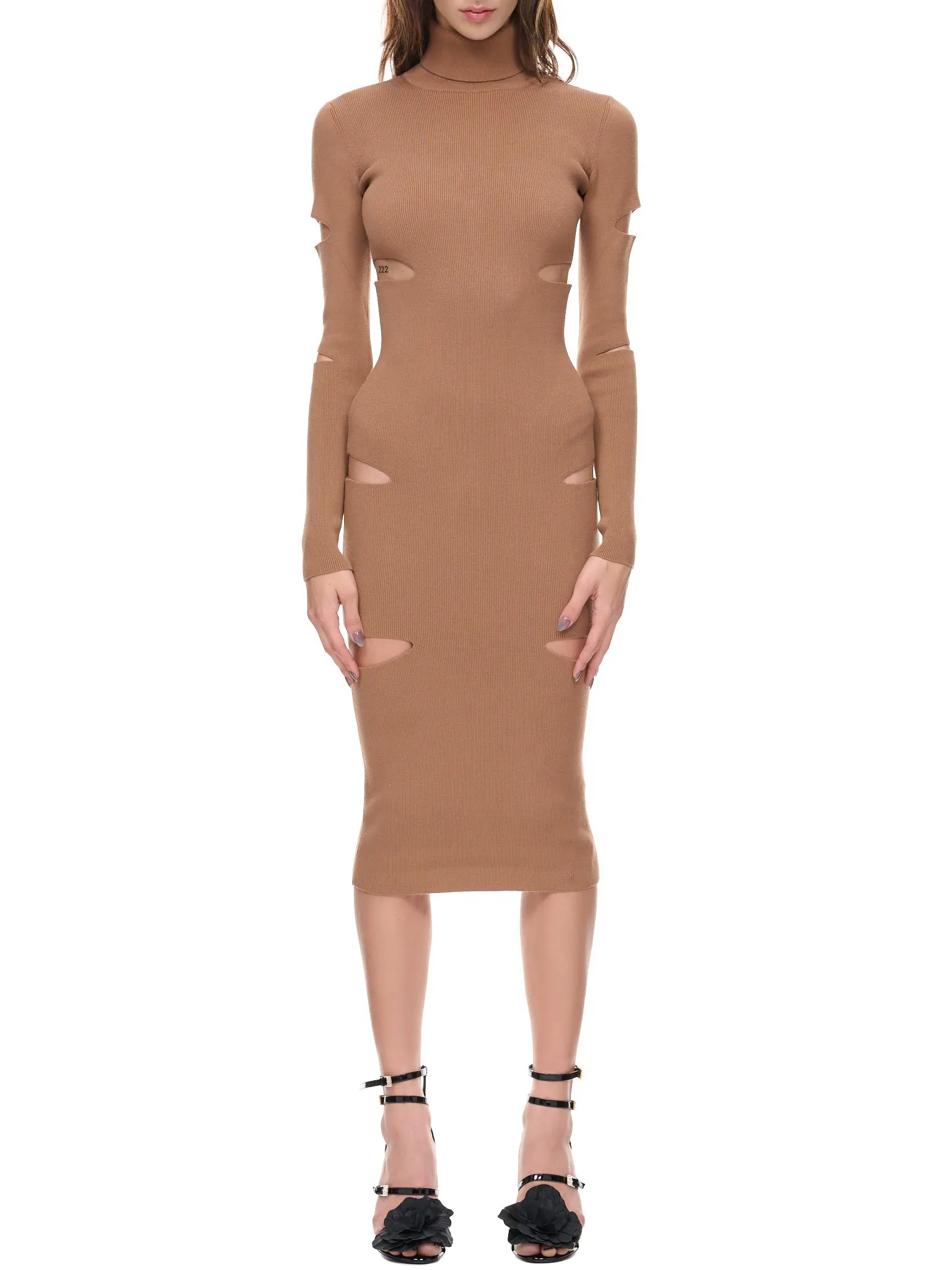 Cut-Out Knit Dress (2A226S-N0553-BROWN-SUGAR) sold by lorenzo