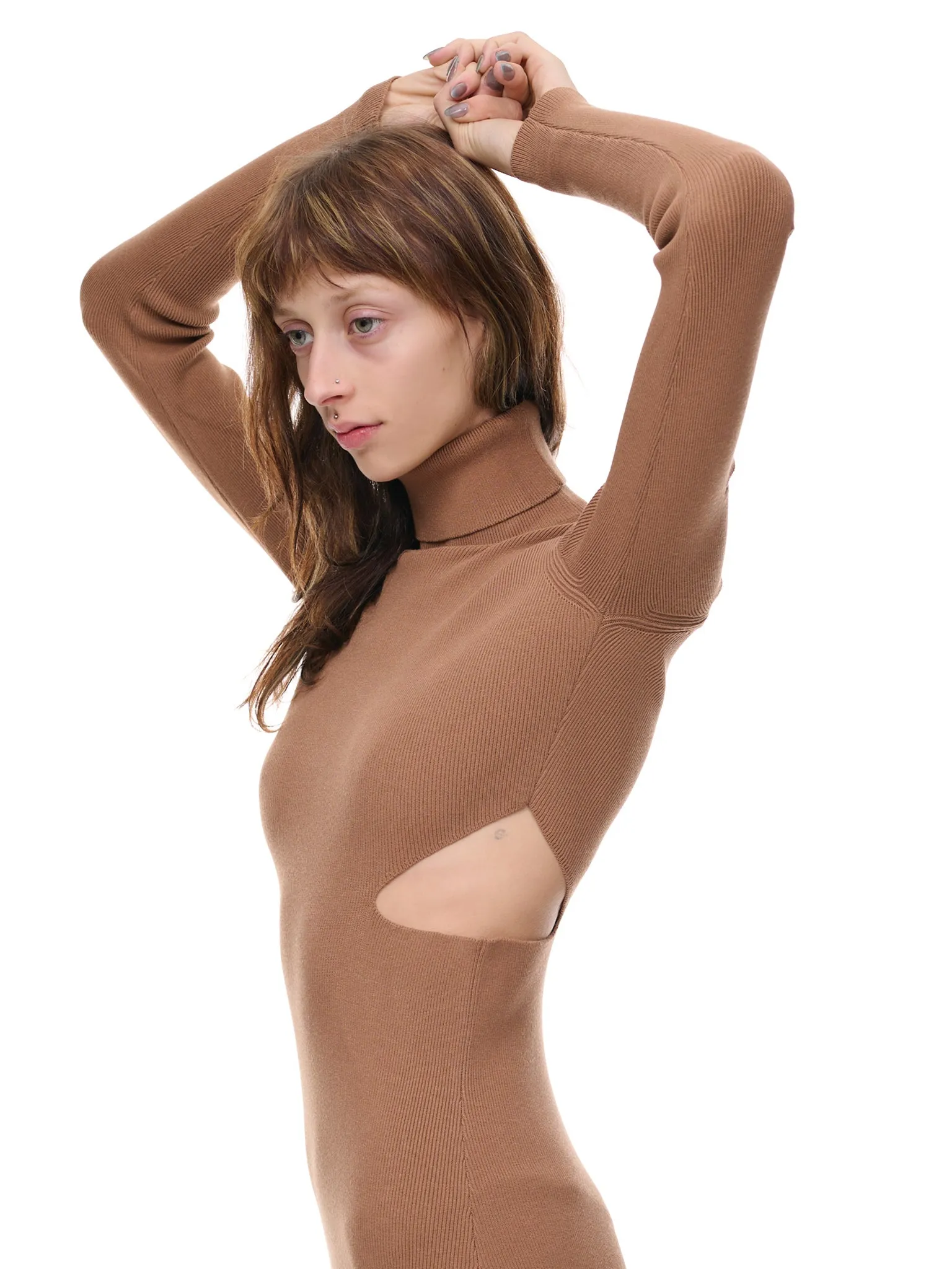 Cut-Out Knit Dress (2A226S-N0553-BROWN-SUGAR) sold by lorenzo product image thumbnail 5