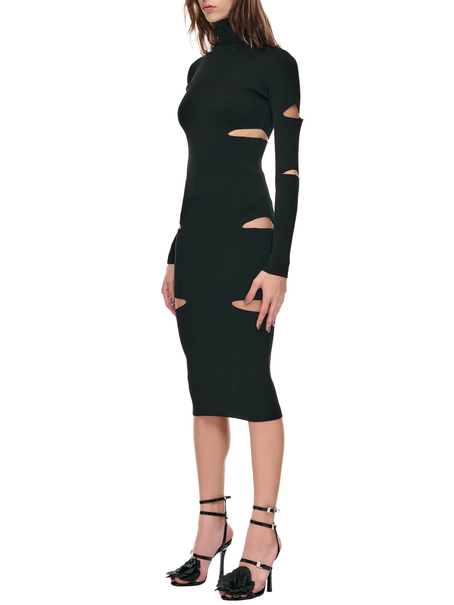 Cut-Out Knit Dress (2A226S-N0990-NERO) sold by lorenzo product image thumbnail 2