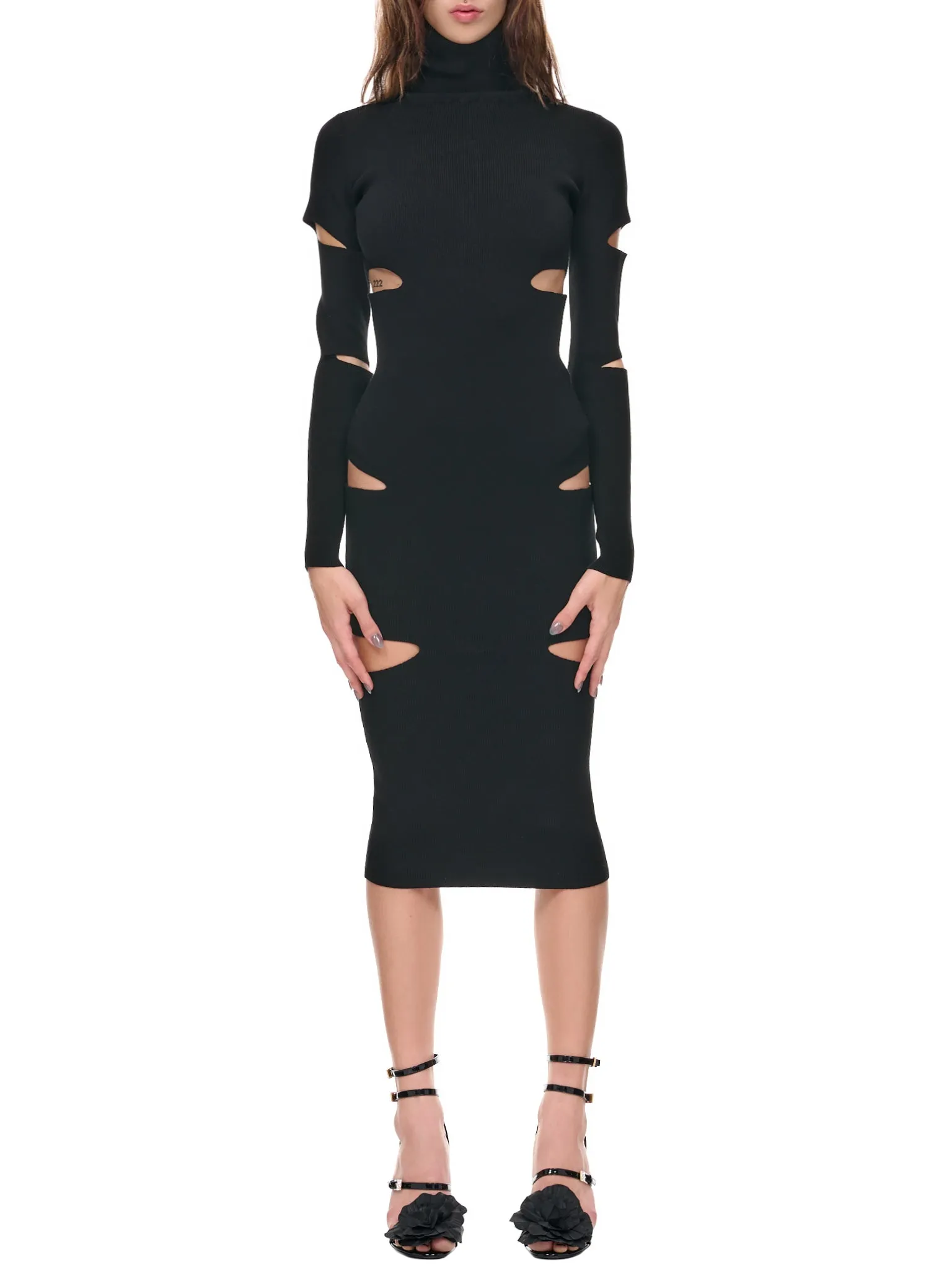 Cut-Out Knit Dress (2A226S-N0990-NERO) sold by lorenzo