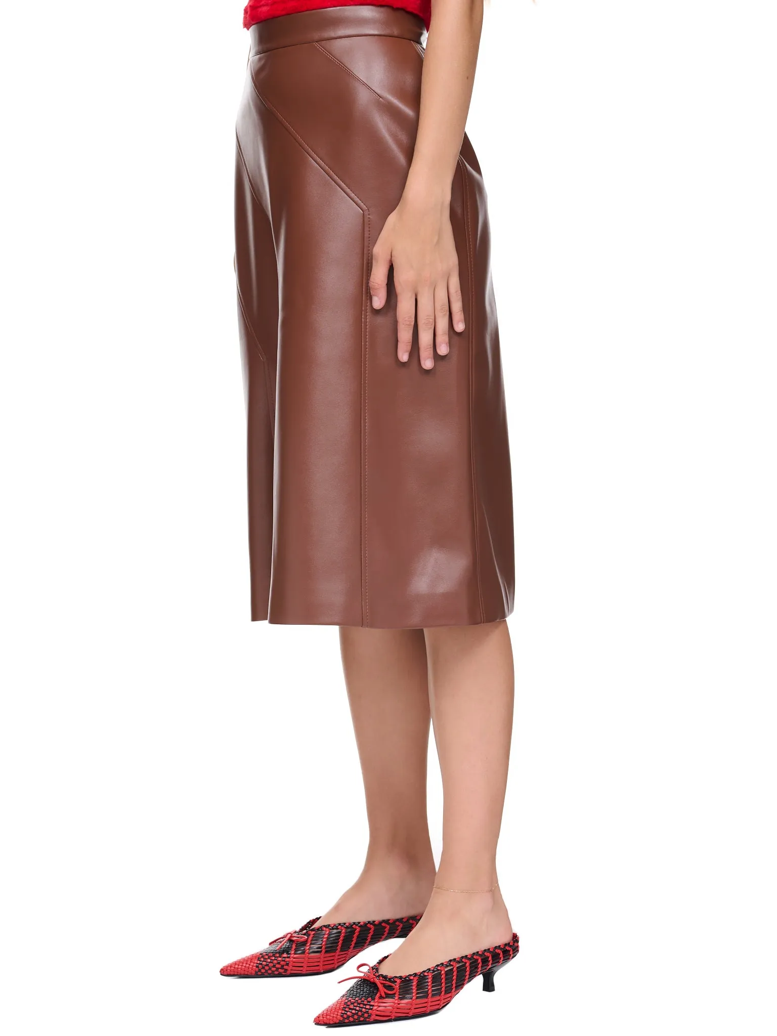 Vegan Leather Skirt (WW-SKI-1-BROWN) sold by lorenzo product image thumbnail 2