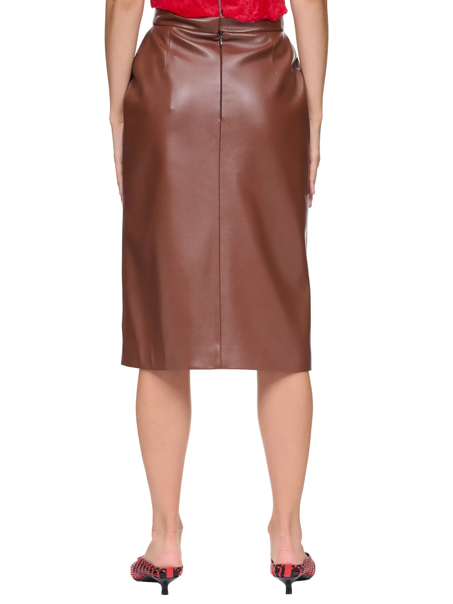 Vegan Leather Skirt (WW-SKI-1-BROWN) sold by lorenzo product image thumbnail 3