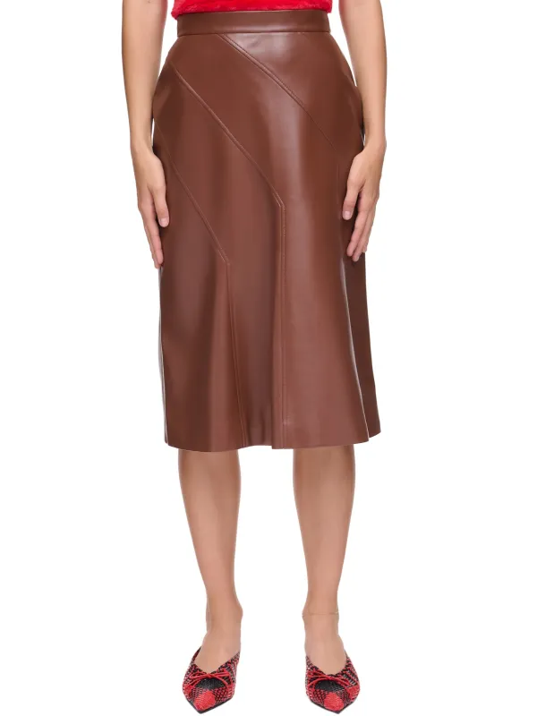 Vegan Leather Skirt (WW-SKI-1-BROWN) sold by lorenzo