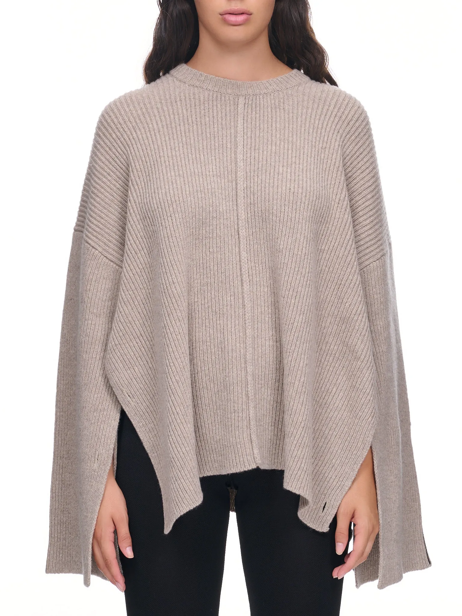 Knit Cape Sweater (PD-723-WOL-YWV004-SAND) sold by lorenzo