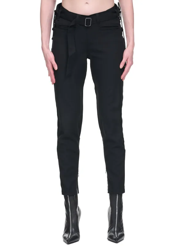 Lace-Up Trousers (FE-P10-100-1-BLACK) sold by lorenzo